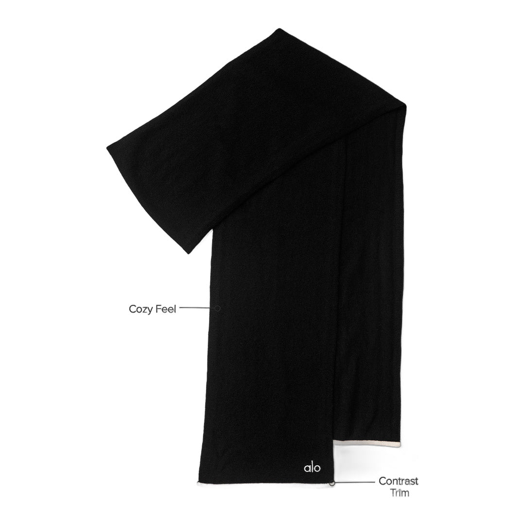 alo Cashmere Light Frosted Scarf - Black/Ivory