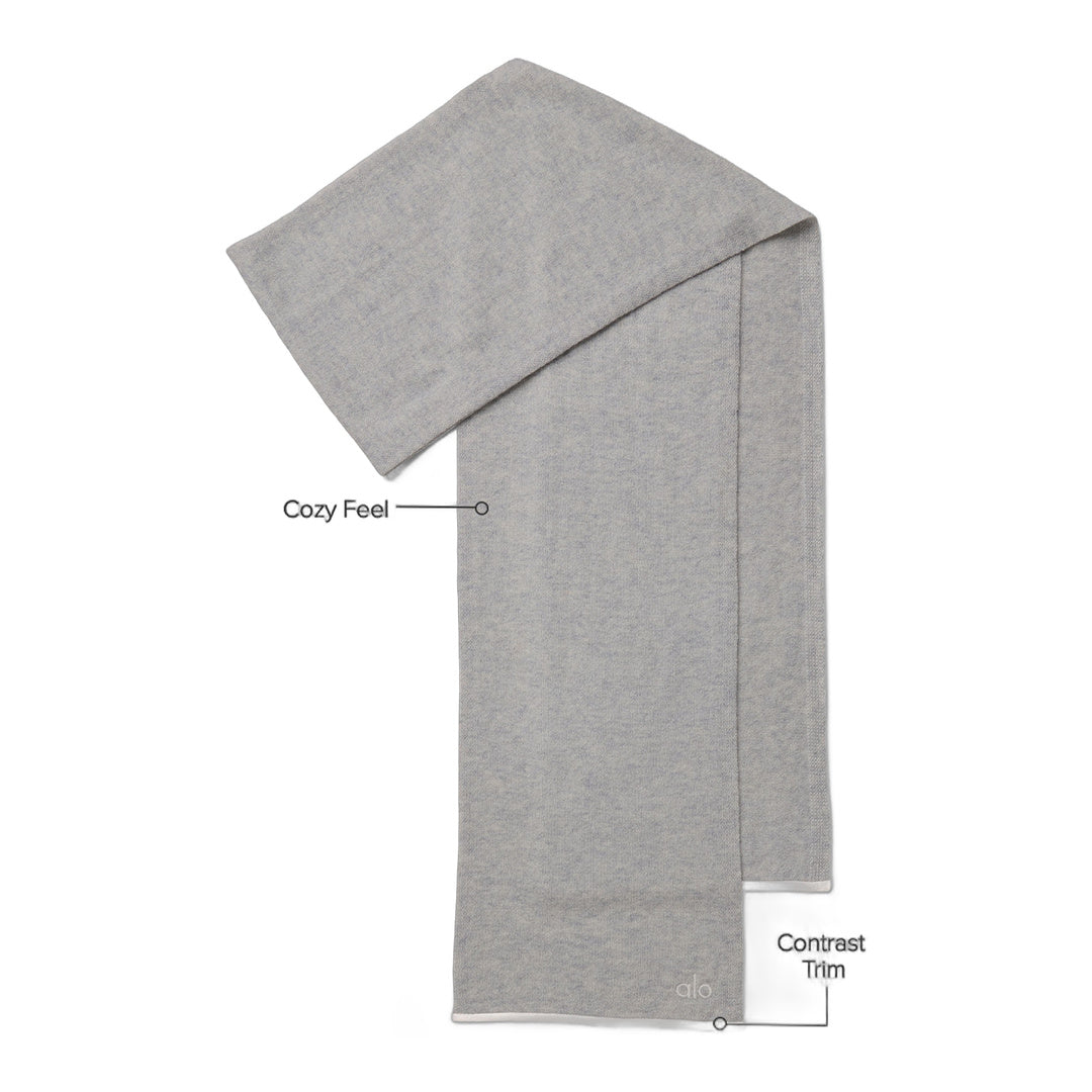 alo Cashmere Light Frosted Scarf - Light Heather Grey/Ivory