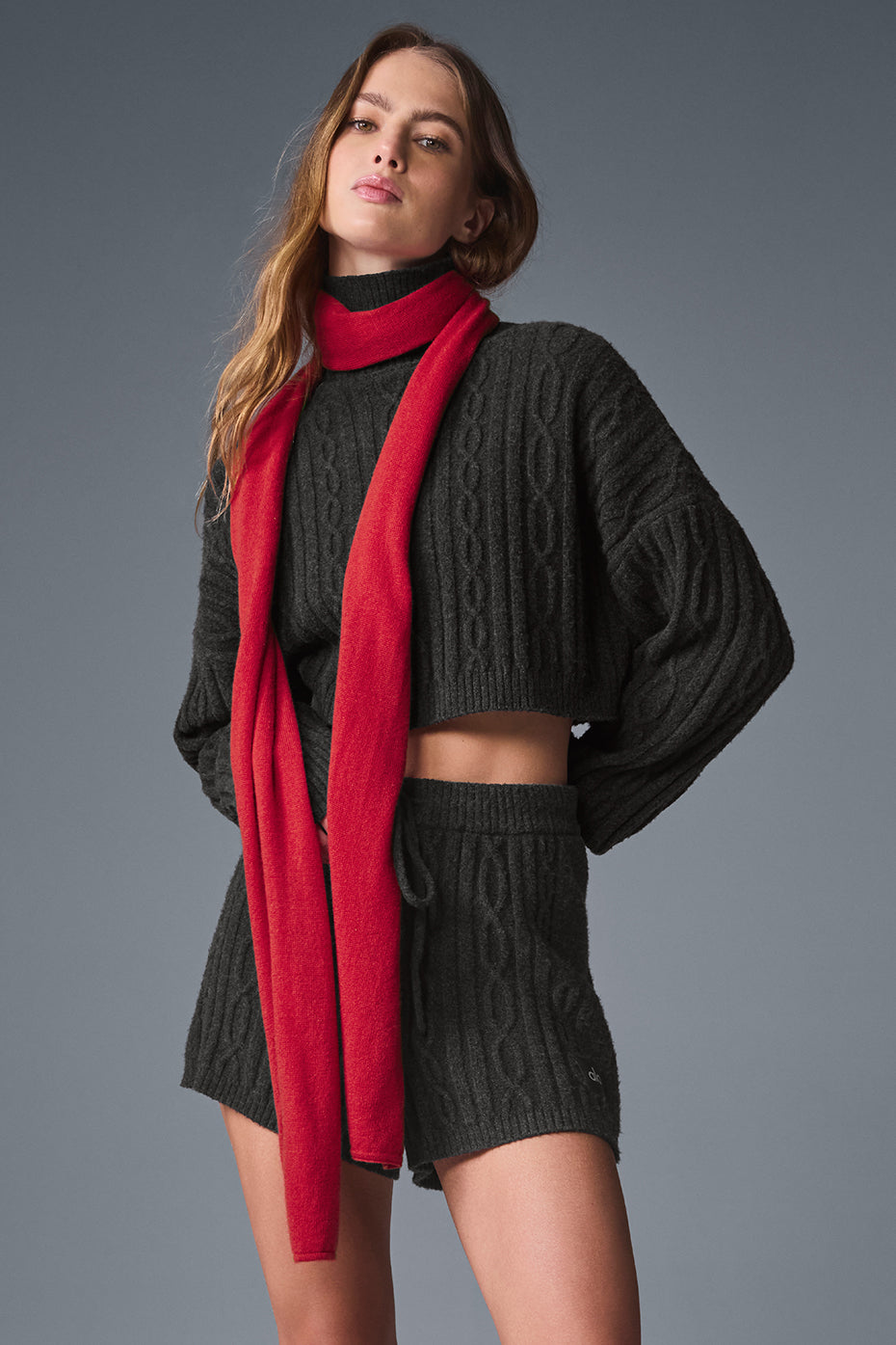 alo Cashmere Light Frosted Scarf - Red Ribbon