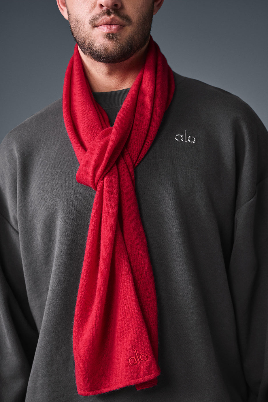 alo Cashmere Light Frosted Scarf - Red Ribbon