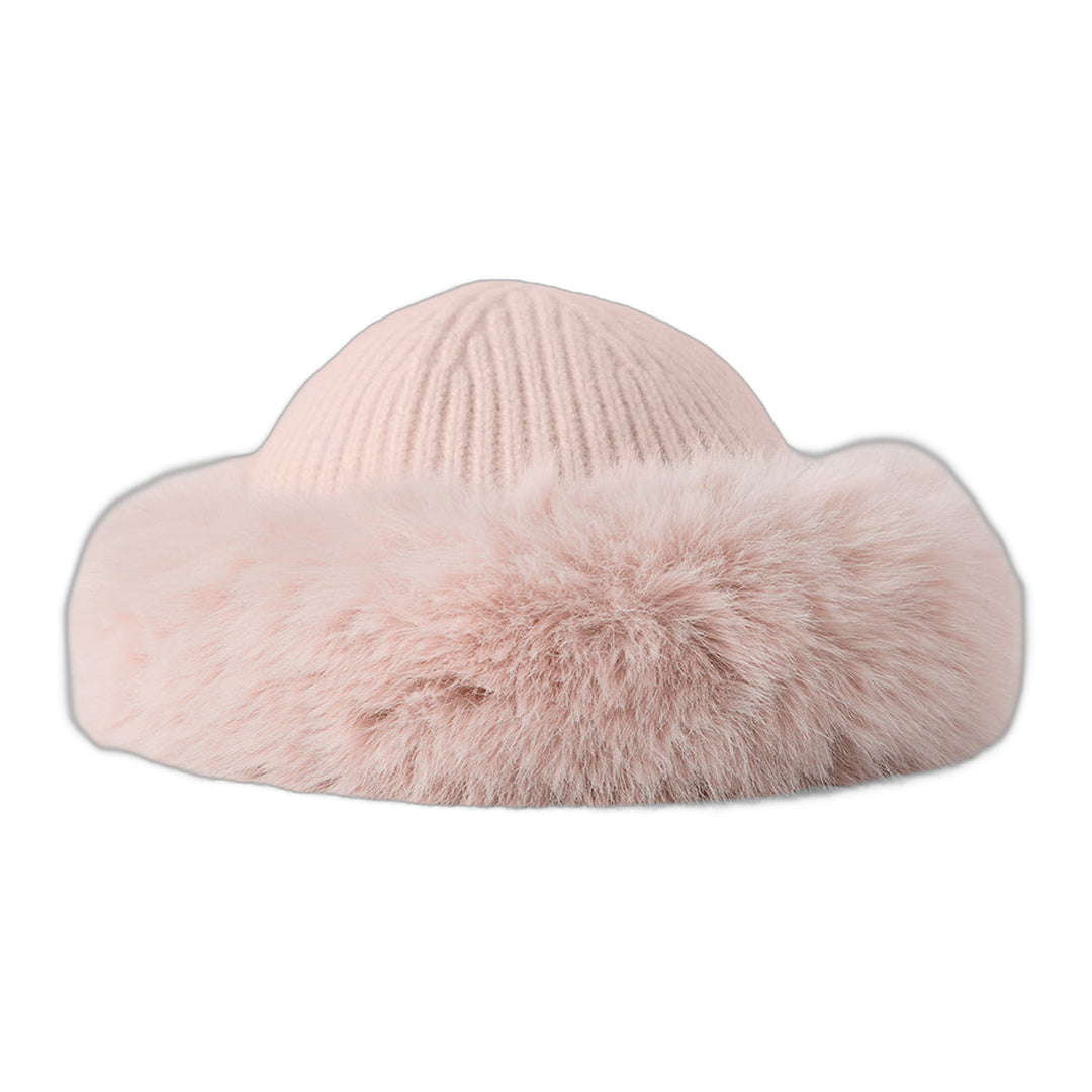 alo Courchevel Cashmere Faux Fur Beanie - Frosted Pink