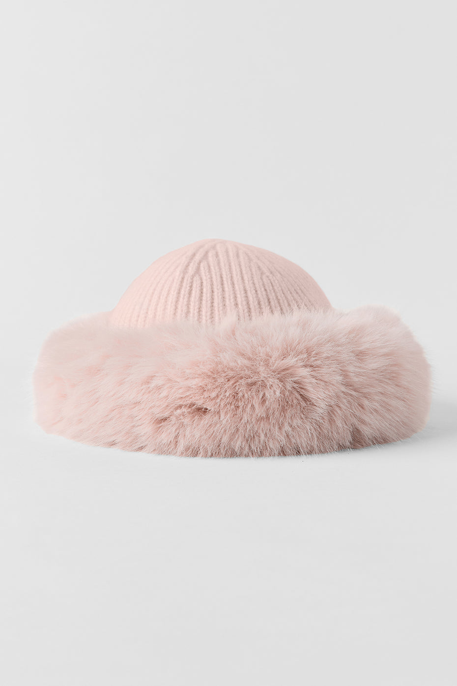 alo Courchevel Cashmere Faux Fur Beanie - Frosted Pink