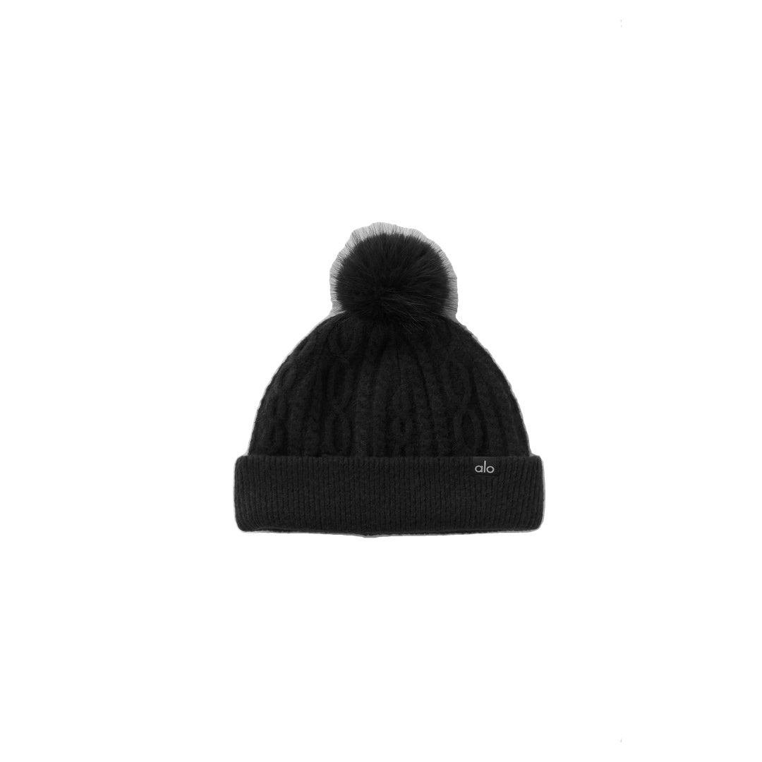 ALO Cable Knit Winter Bliss Beanie - Black