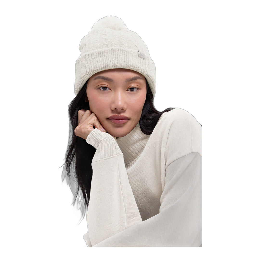 alo Cable Knit Winter Bliss Beanie - Ivory