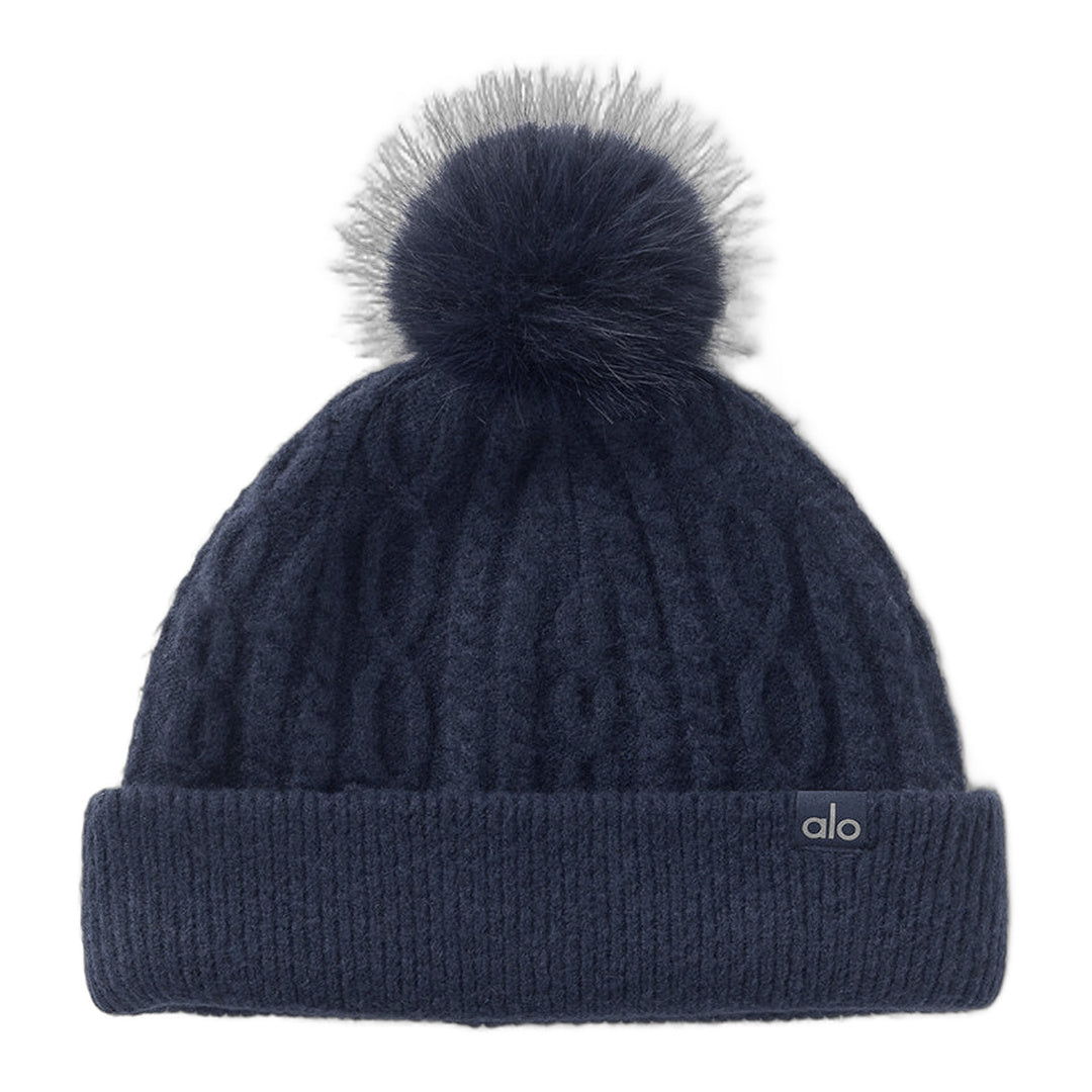 alo Cable Knit Winter Bliss Beanie - Navy