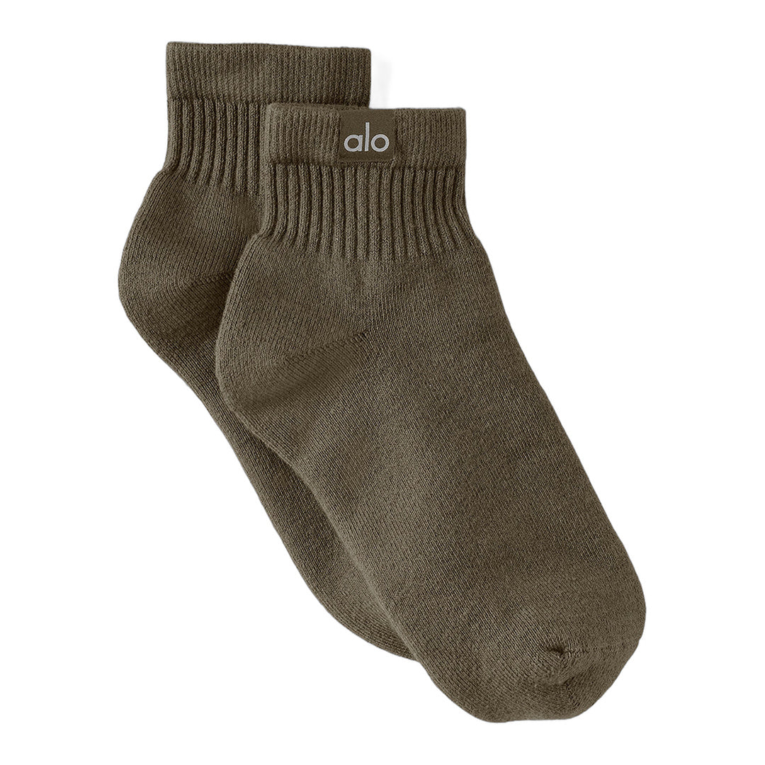 alo Quarter Crew Street Sock - Olive Tree