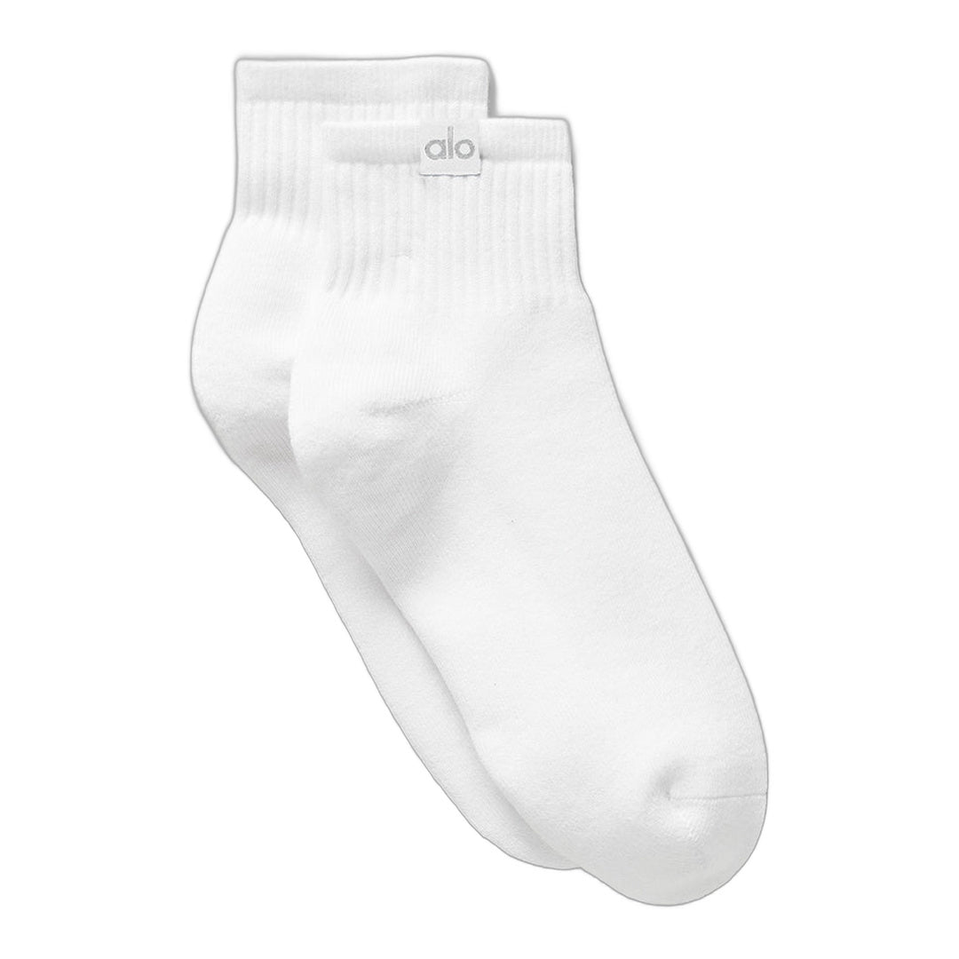 alo Quarter Crew Street Sock - White