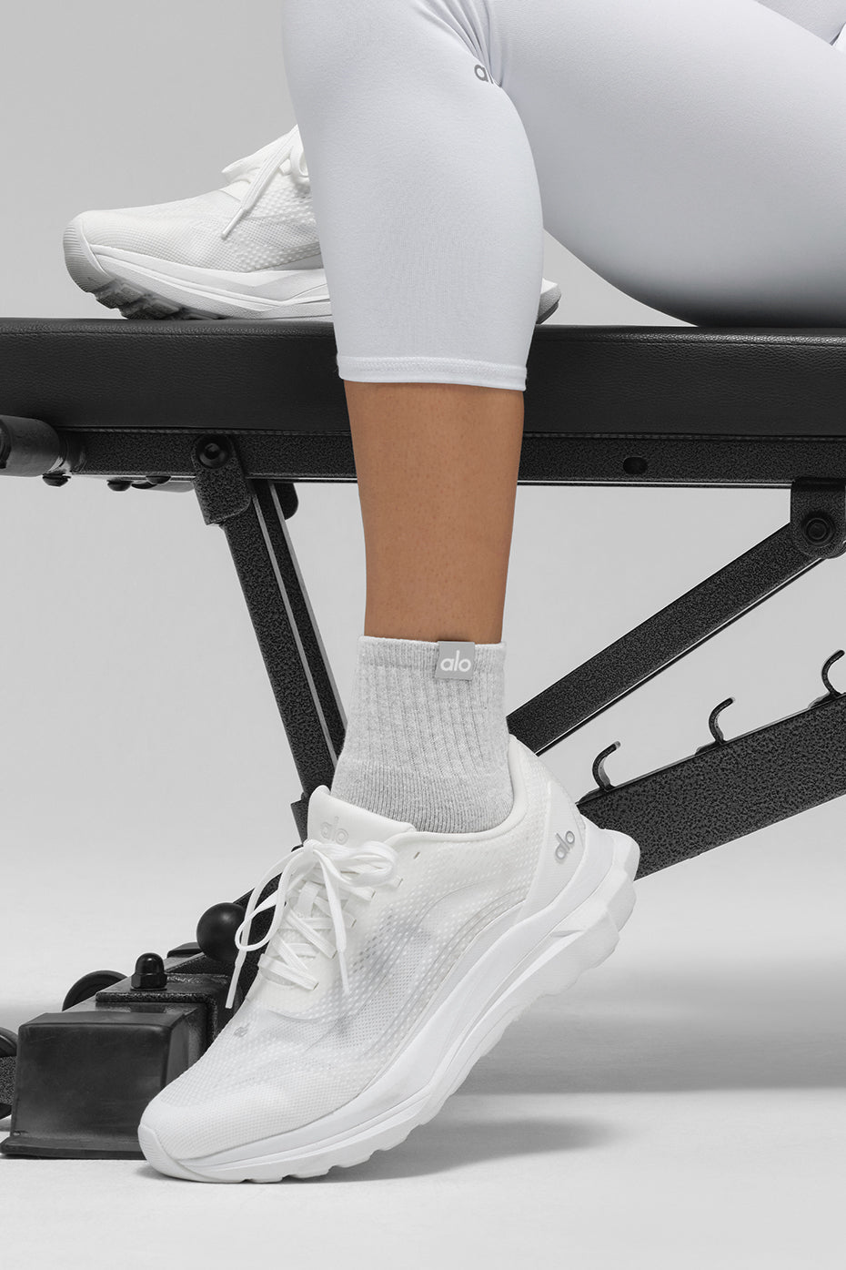 alo Quarter Crew Street Sock - Athletic Heather Grey
