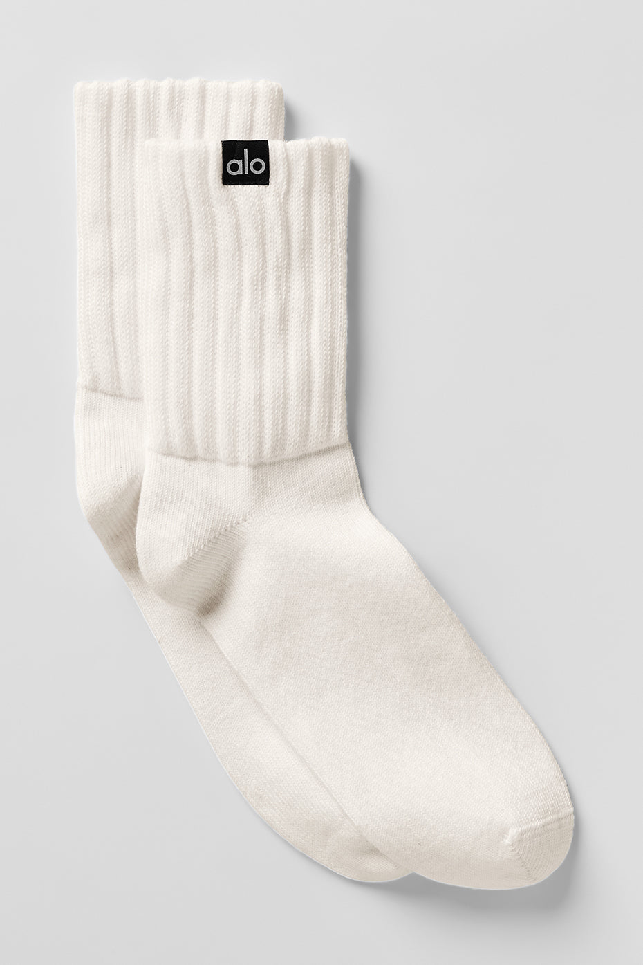 alo Unisex Half-Crew Scrunch Sock - Ivory