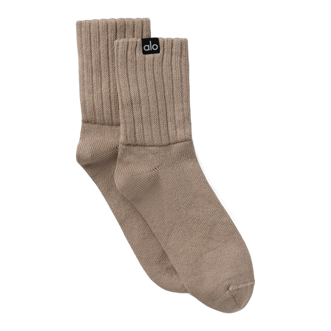 alo Unisex Half-Crew Scrunch Sock - Gravel