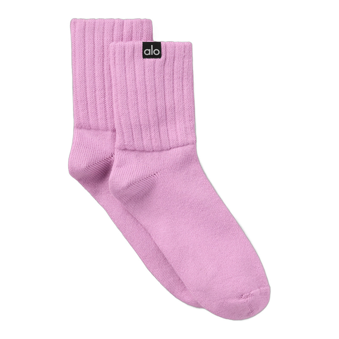 alo Unisex Half-Crew Scrunch Sock - Candy Heart Pink