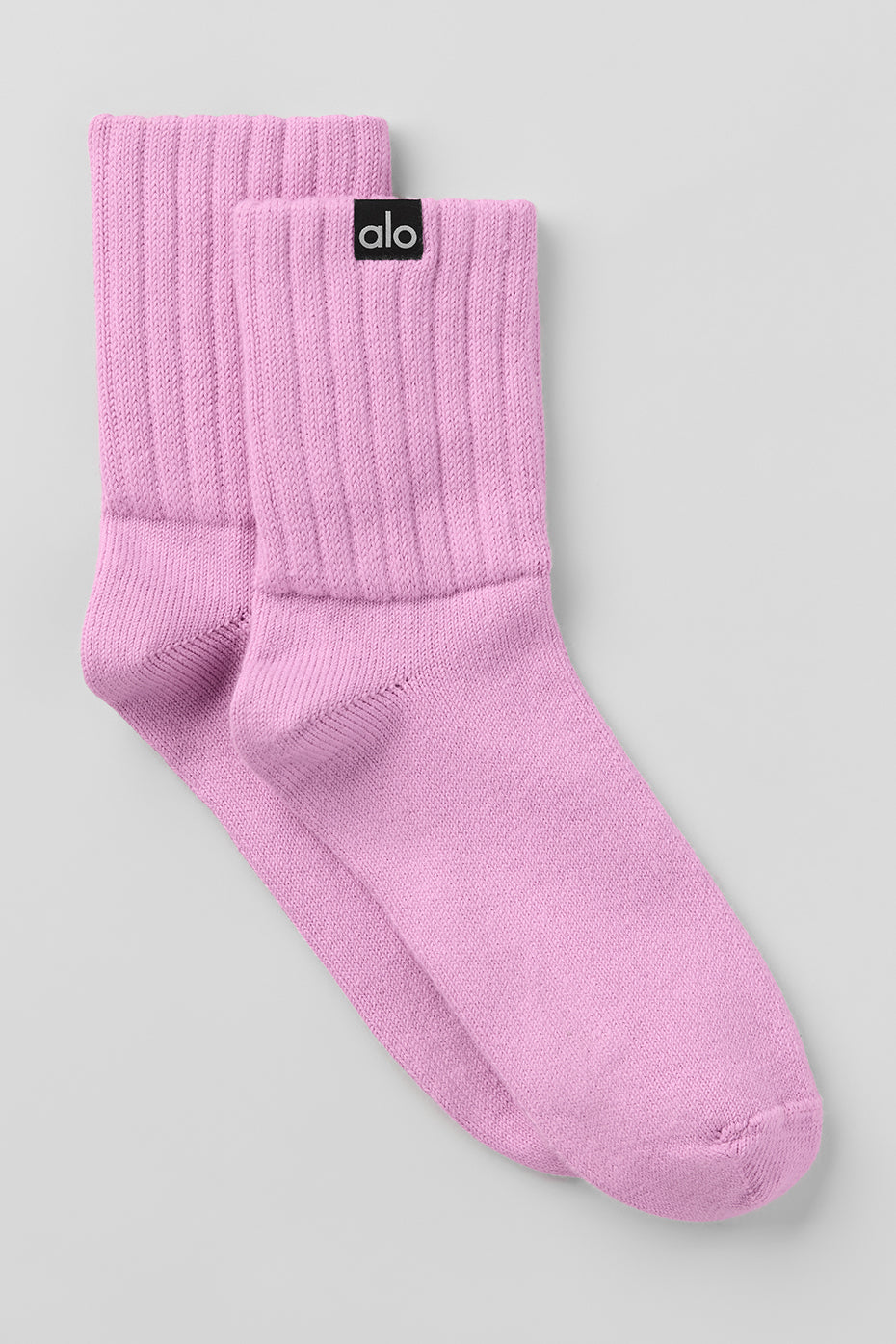 alo Unisex Half-Crew Scrunch Sock - Candy Heart Pink
