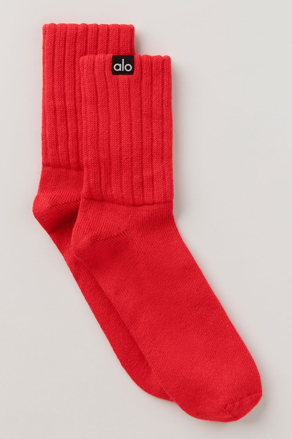 alo Unisex Half-Crew Scrunch Sock - Bright Red