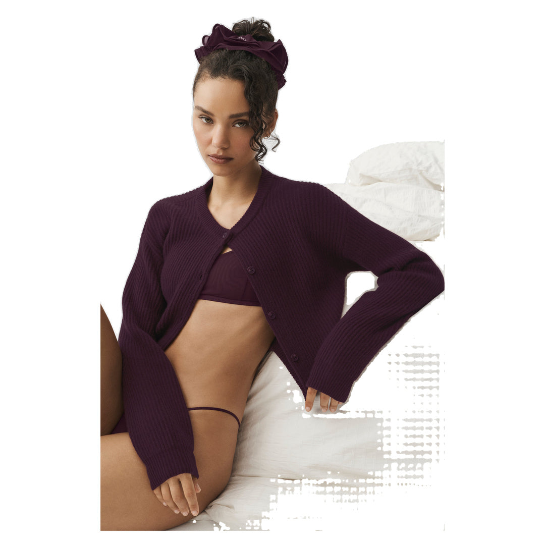 ALO Mesh Sweet Nothing Oversize Scrunchie - Rich Bordeaux