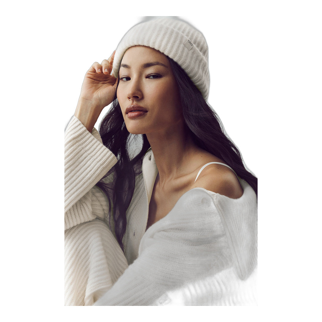alo Courchevel Cashmere Beanie - Ivory