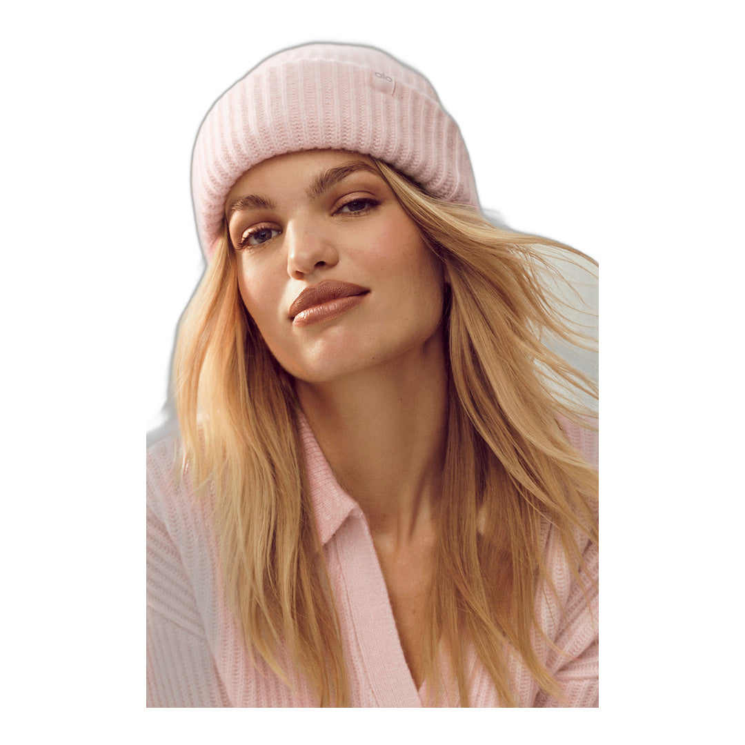 alo Courchevel Cashmere Beanie - Frosted Pink