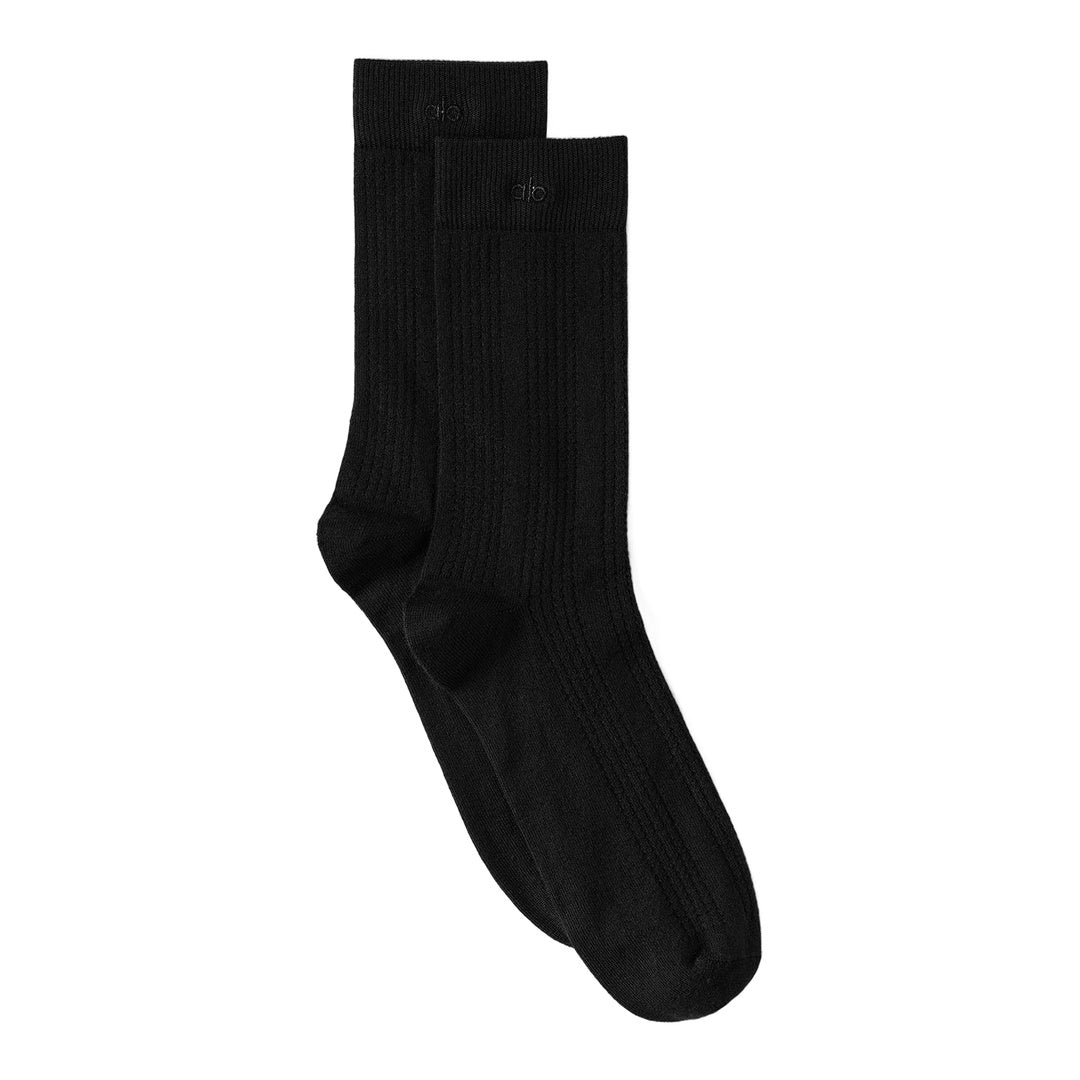 alo Cashmere Mesh Sock - Black