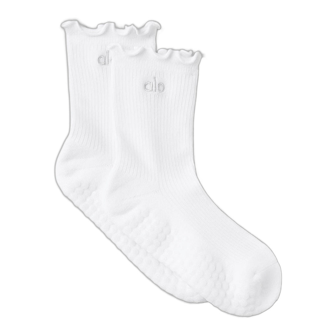 alo Lettuce Edge Grip Sock - White