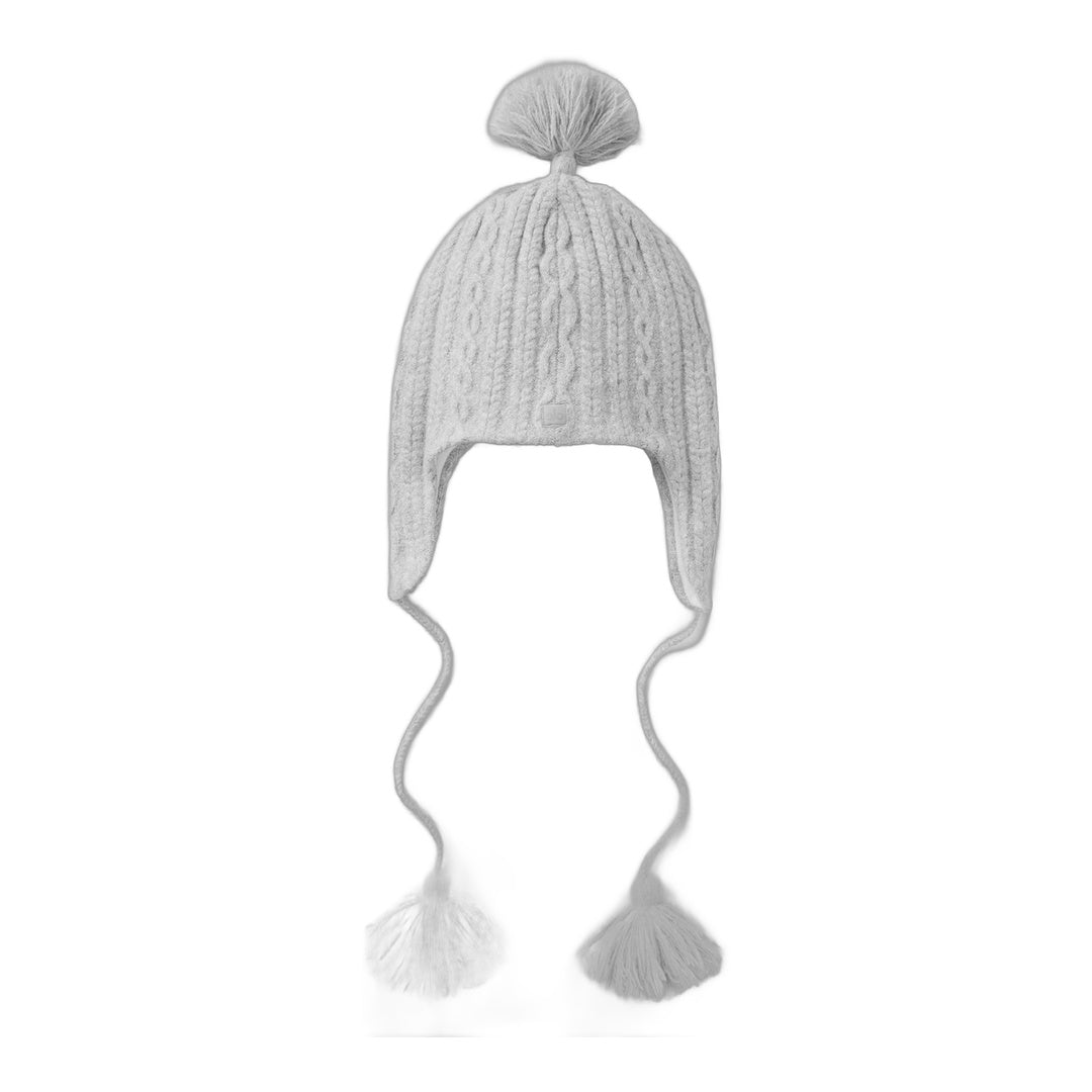 alo Cable Knit Winter Bliss Earflap Beanie - Athletic Heather Grey
