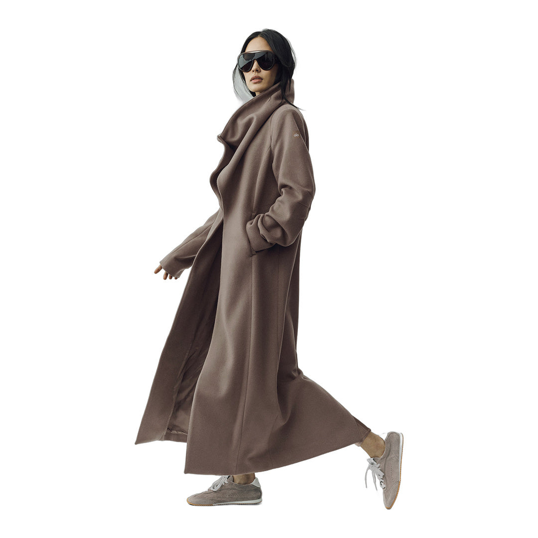 alo Wool Blend Nightfall Long Coat - Alpine Cocoa Heather
