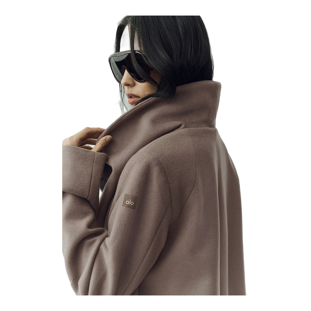 alo Wool Blend Nightfall Long Coat - Alpine Cocoa Heather