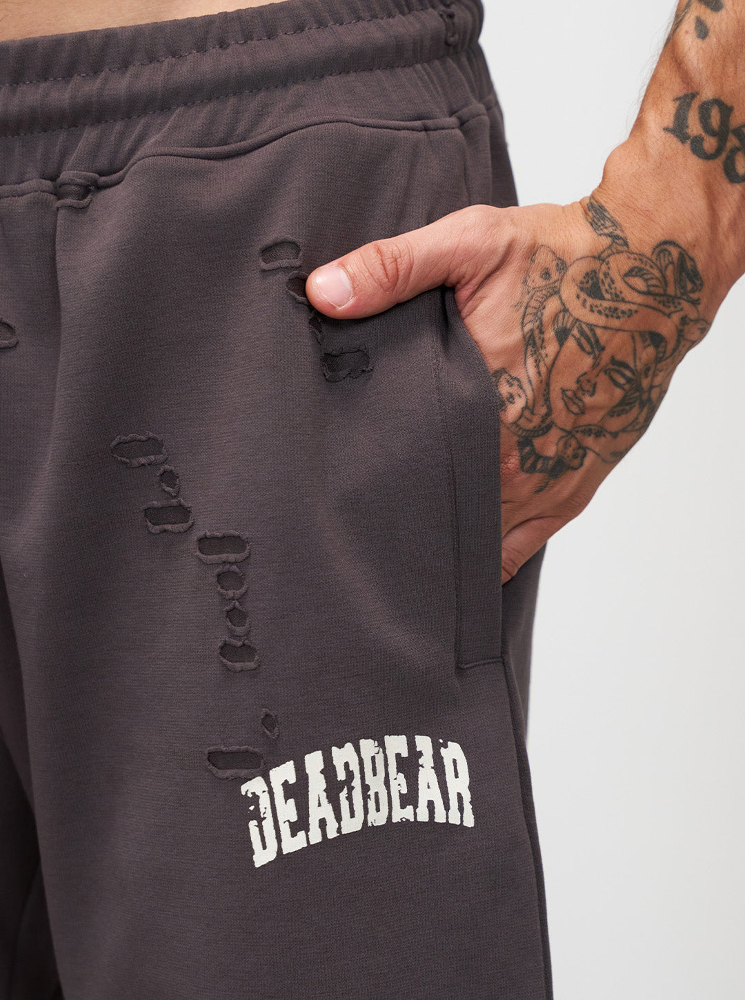 Distressed Ash Grey Shorts
