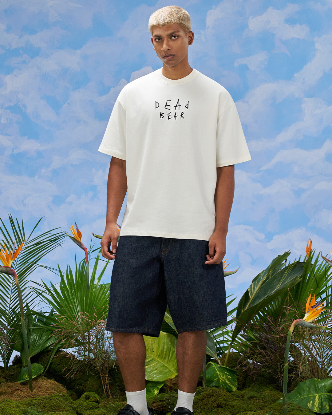 Scribbled Logo Tee Cream