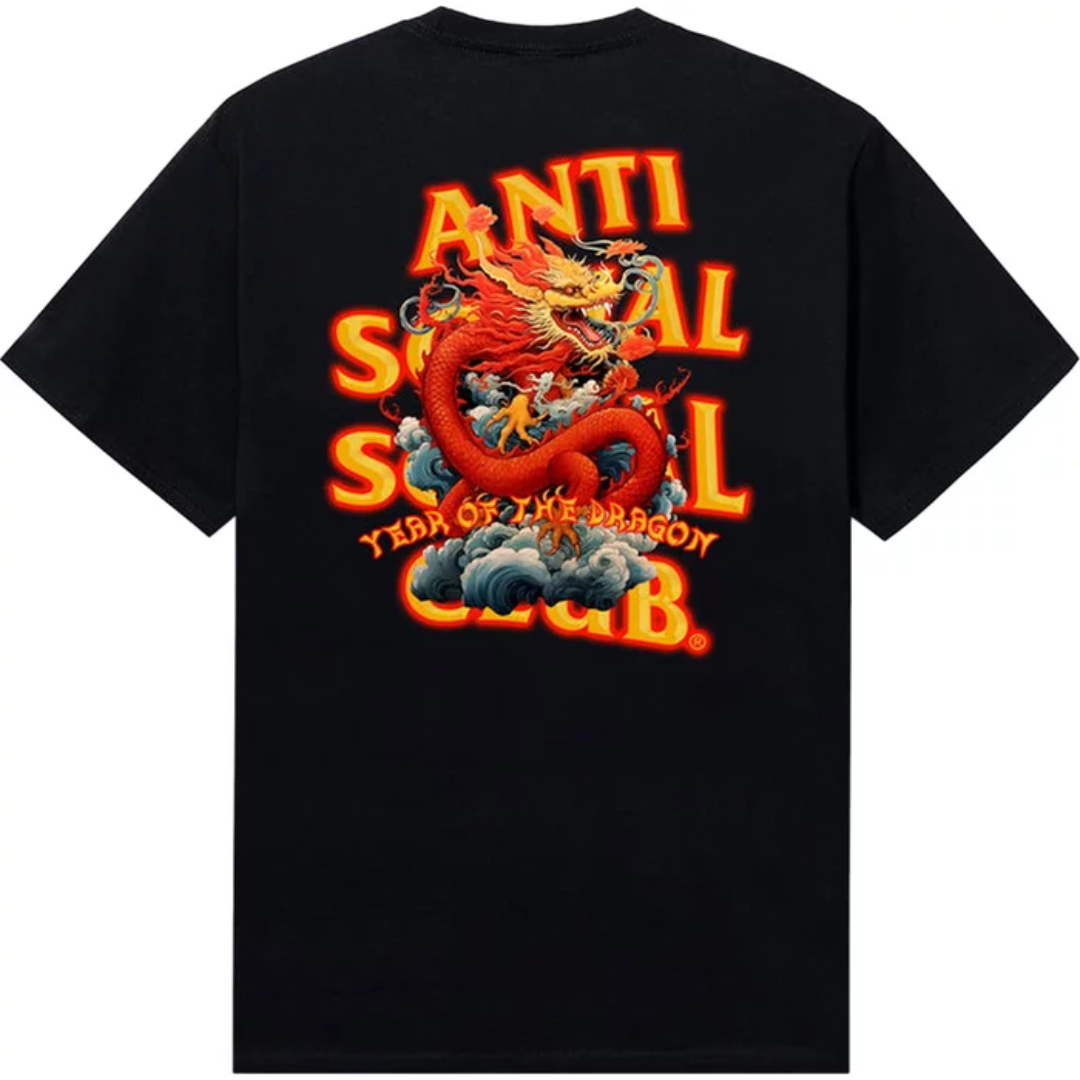 ANTI SCOAL CLUB YEAR OF THE DRAGON NO SYMPATHY TEE BLACK