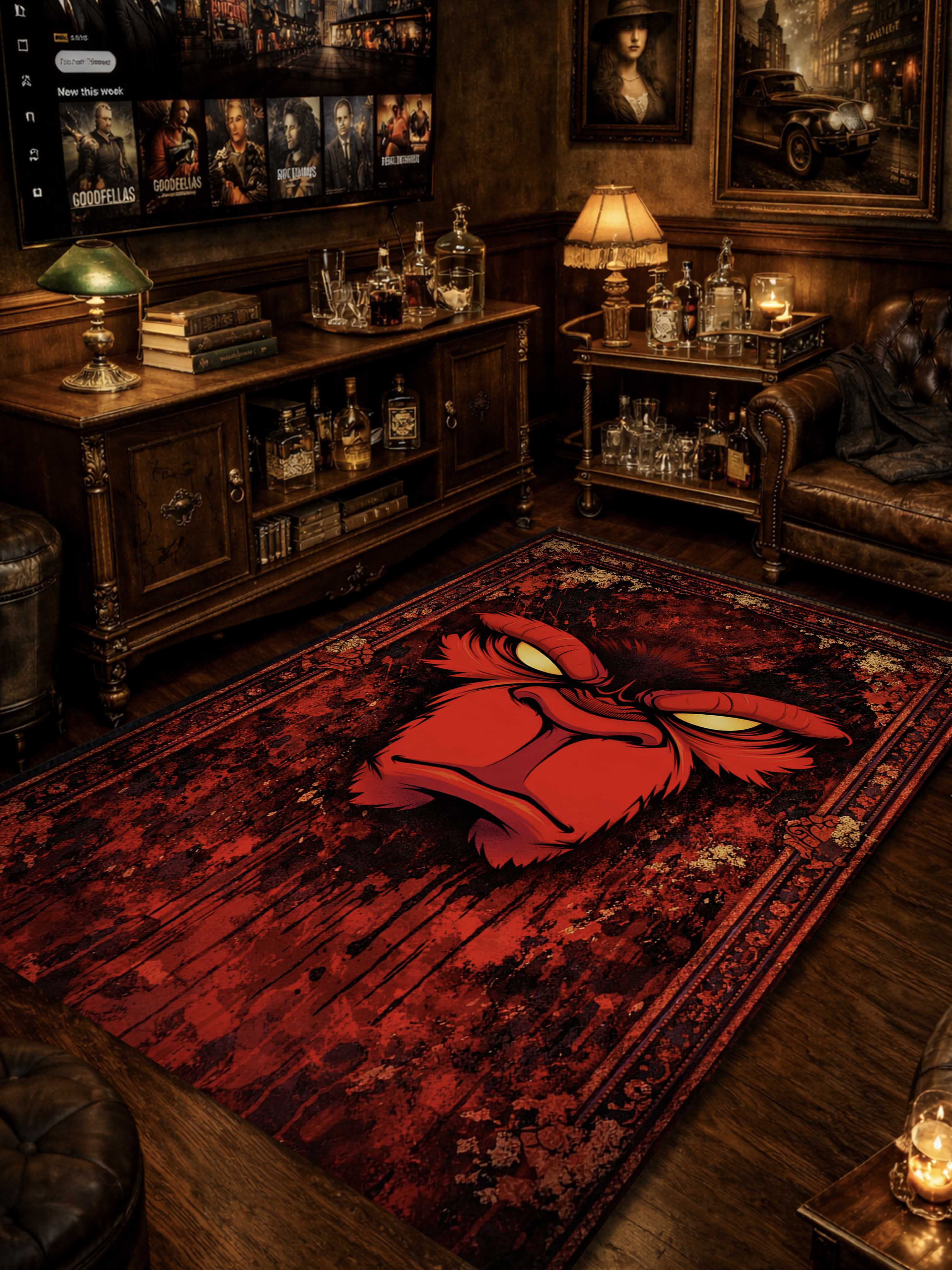 Angry Chimpanzee Washable Custom Rug