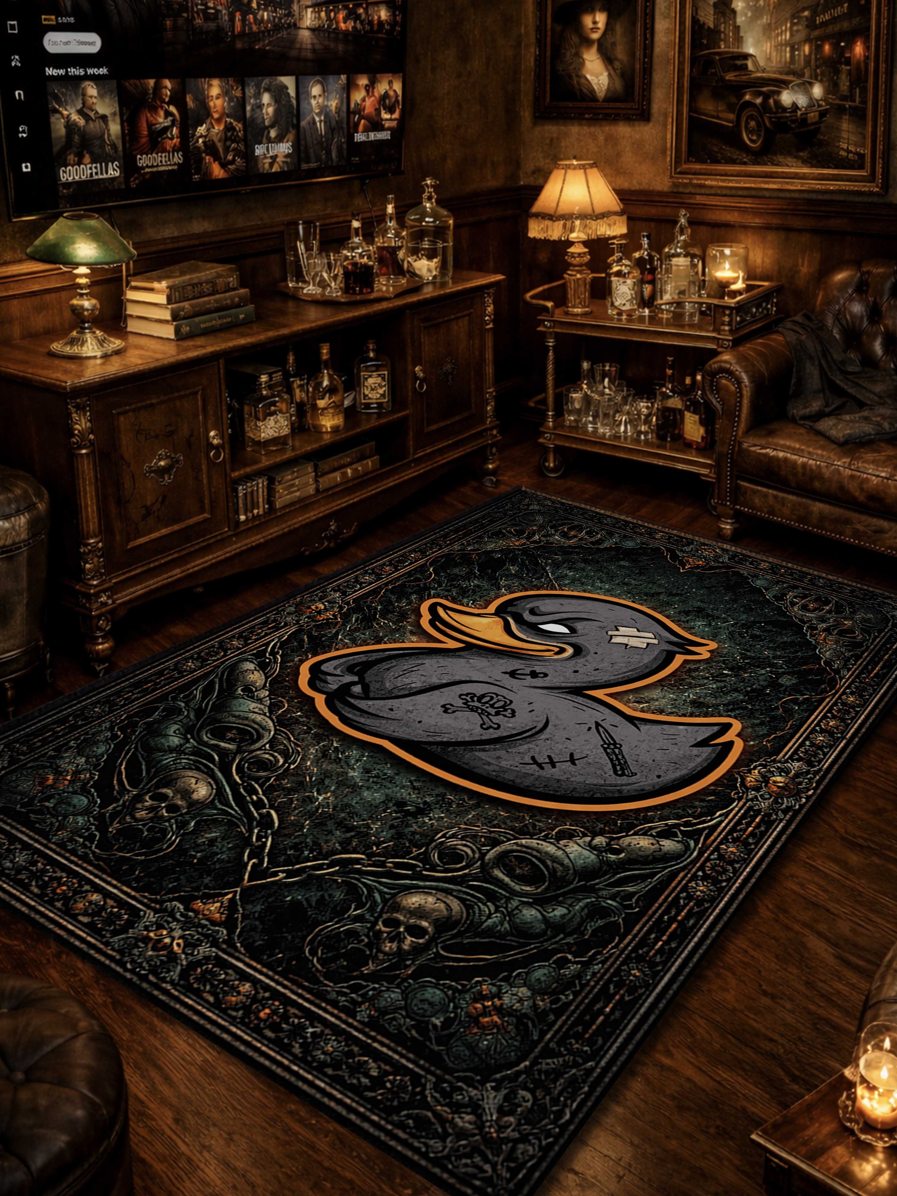 Angry Duck Traditional Washable Custom Rug