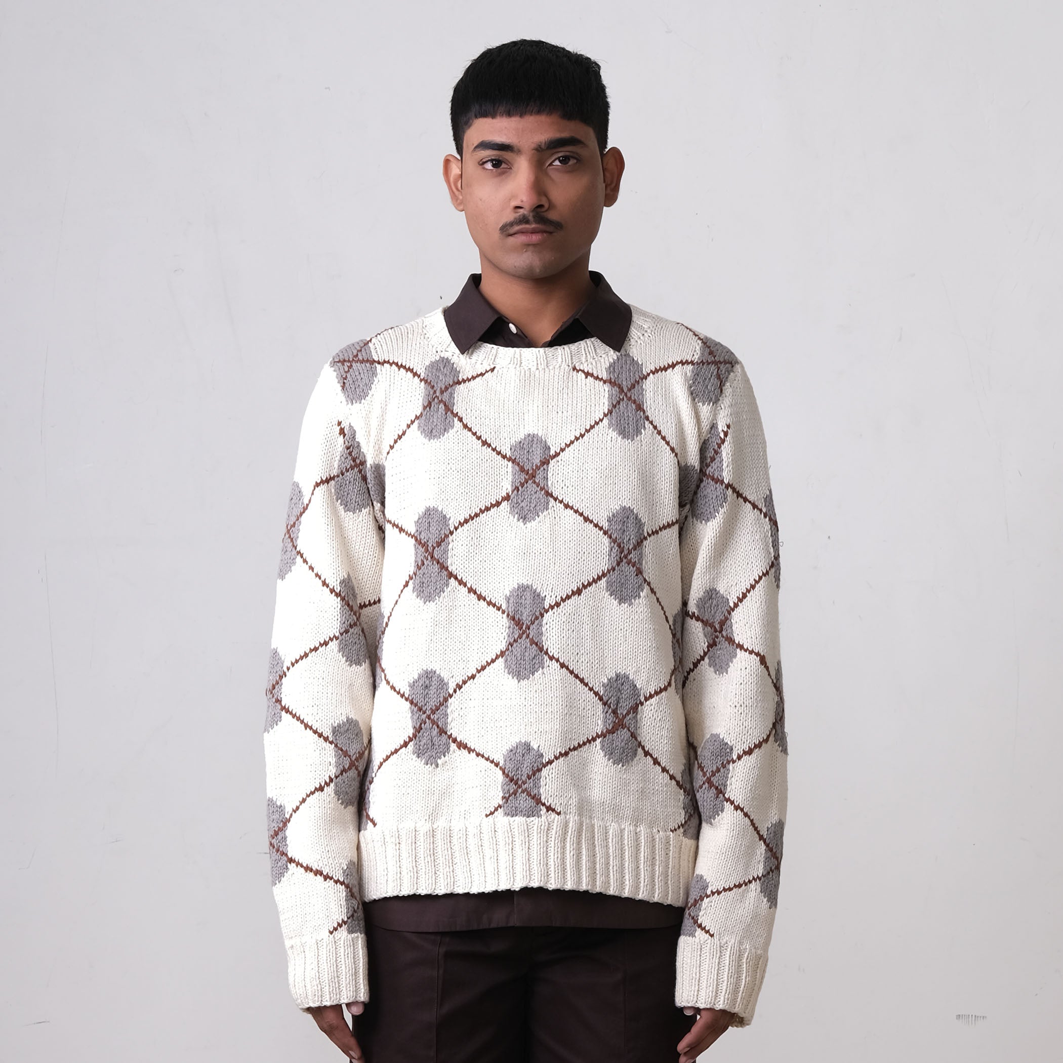 DNA Argyle Hand-Knitted Sweater-ow