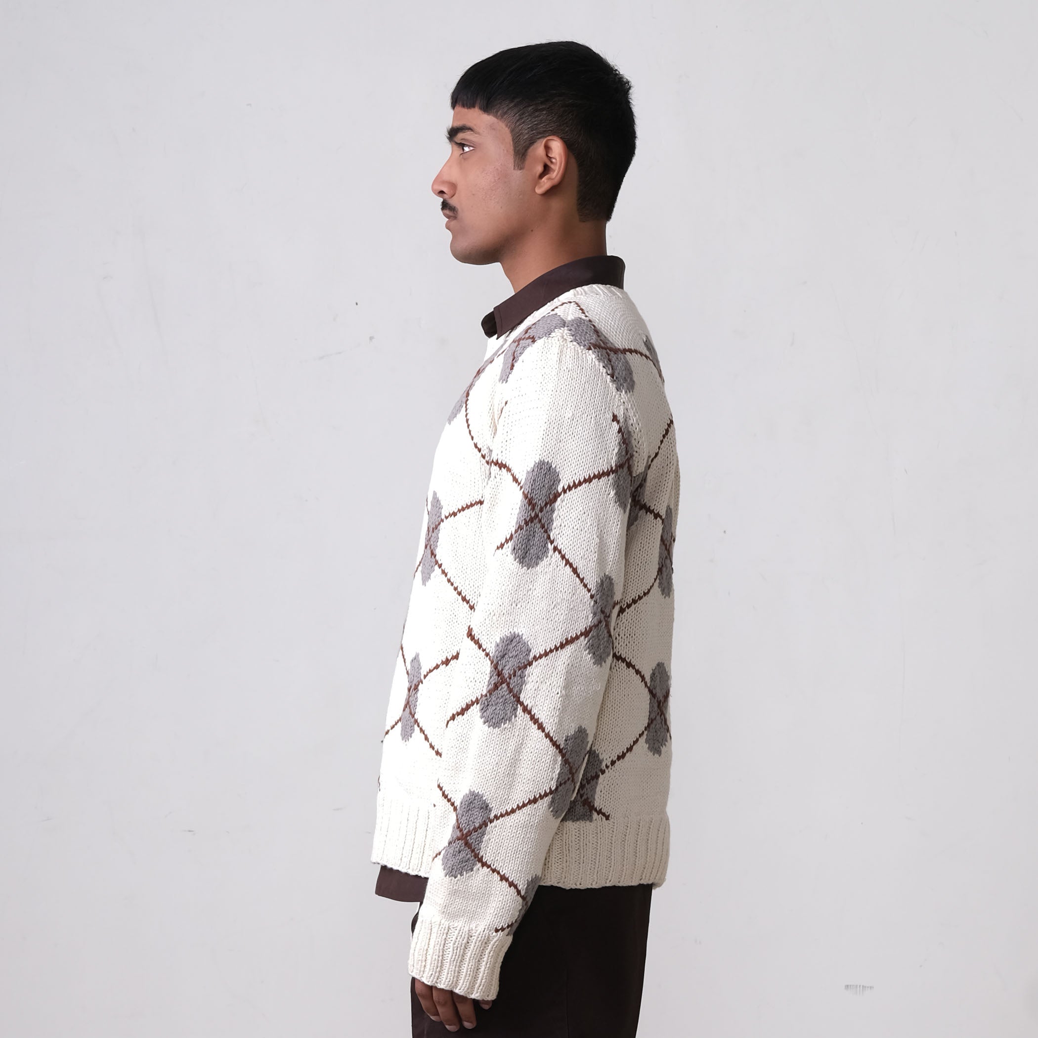 DNA Argyle Hand-Knitted Sweater-ow