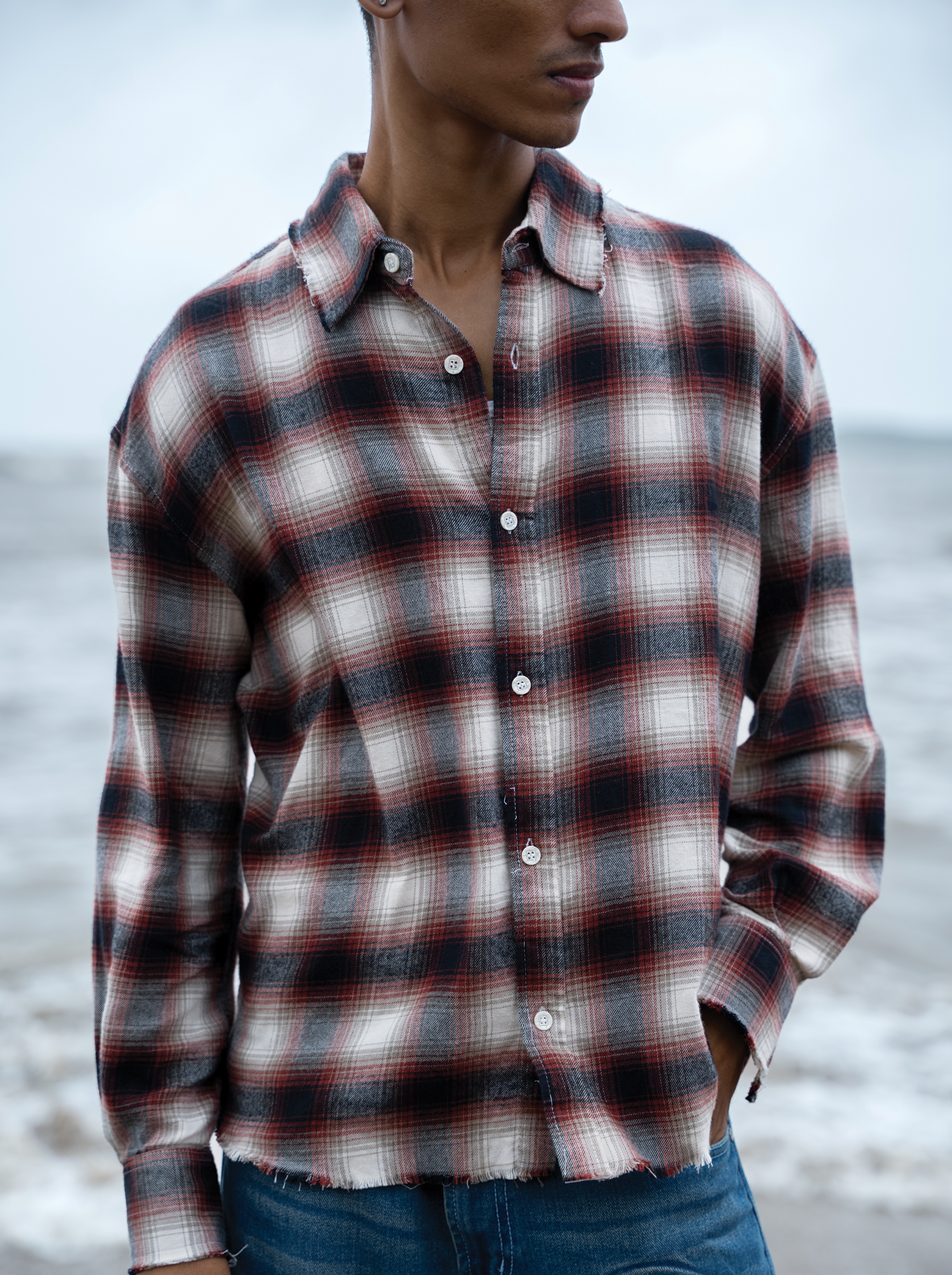 Frayed Flannel Red/White