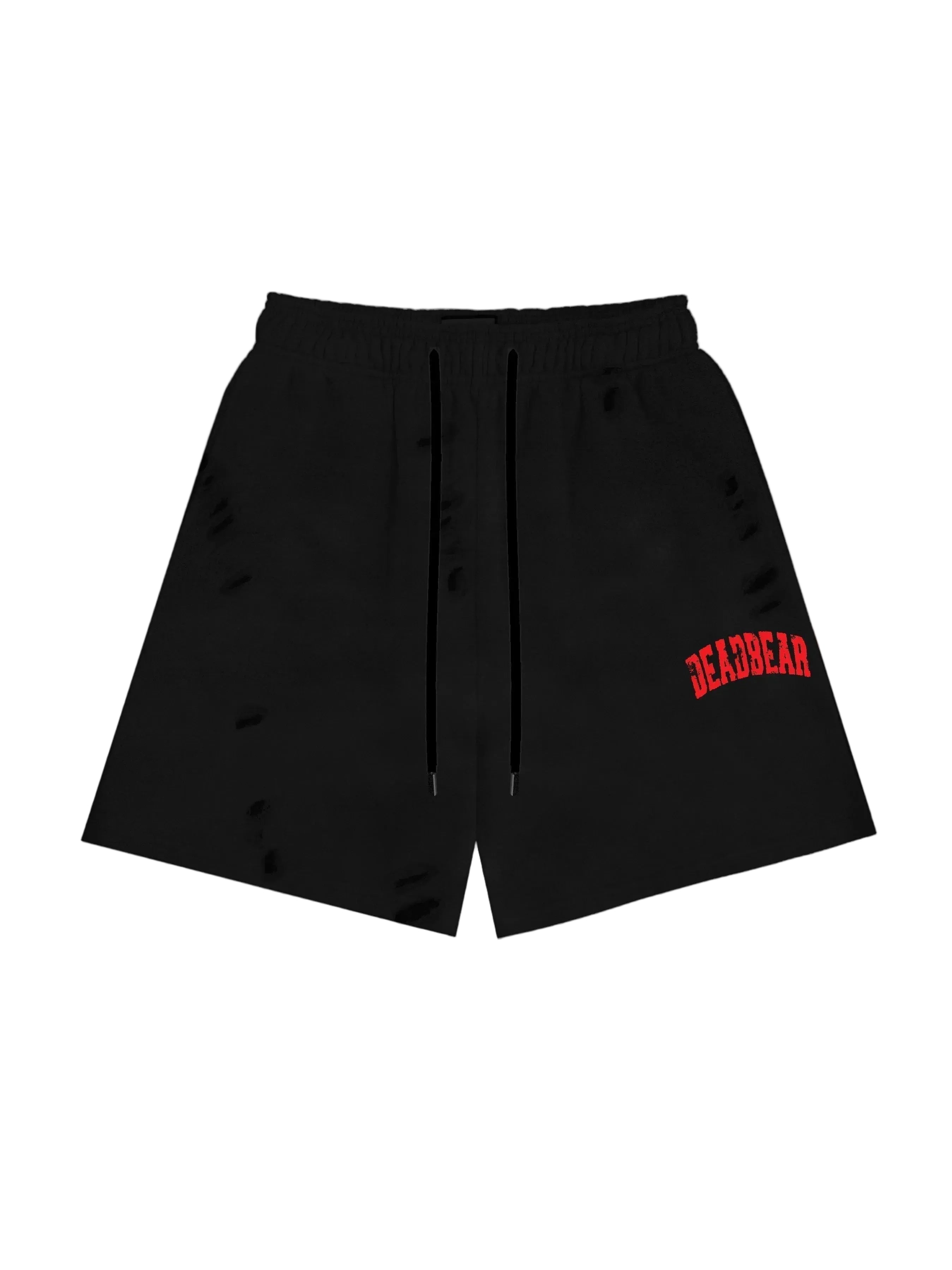 Distressed Black Shorts