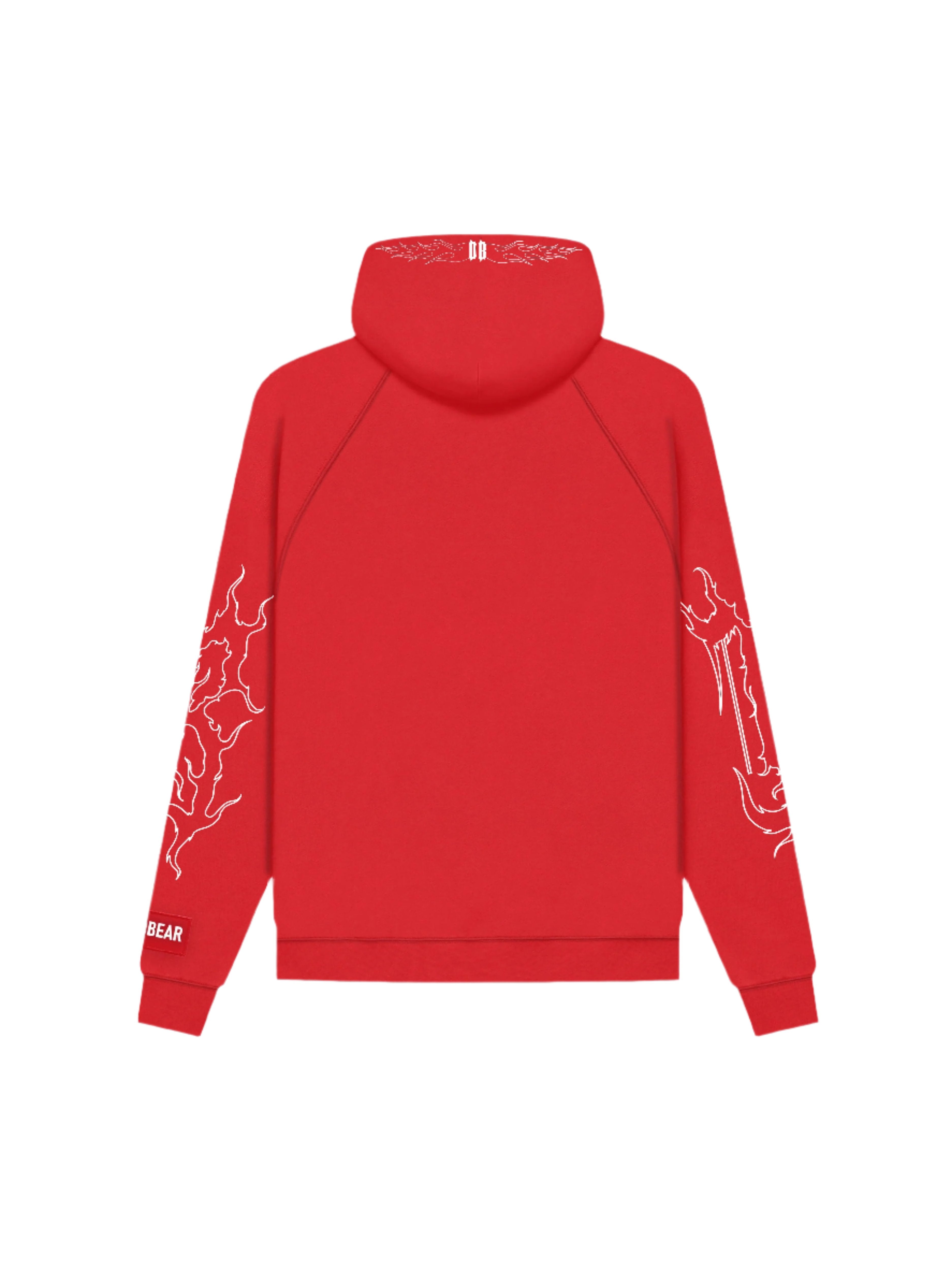 Flames Hoodie Red