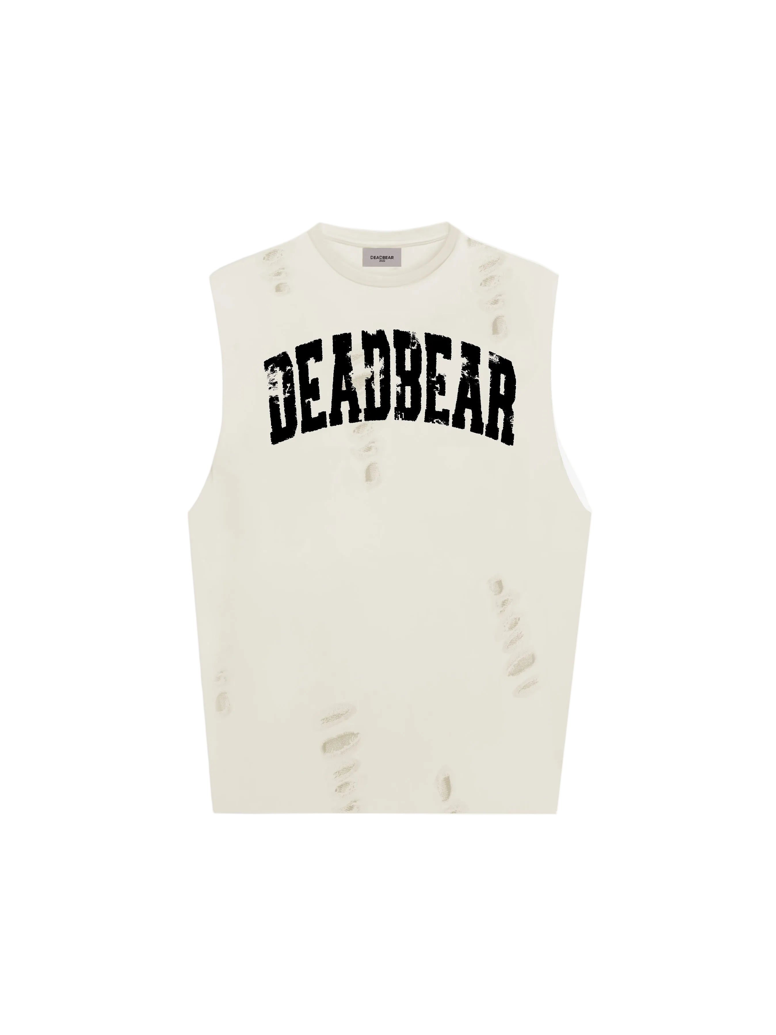 Distressed Cream White Tank