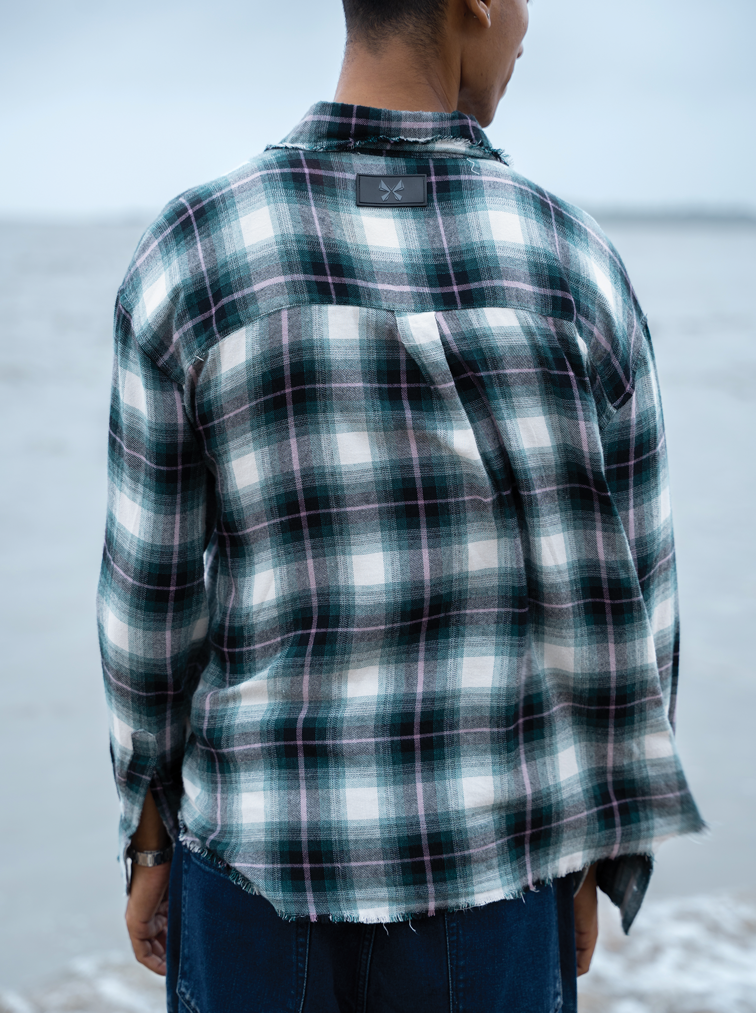 Frayed Flannel Green/White