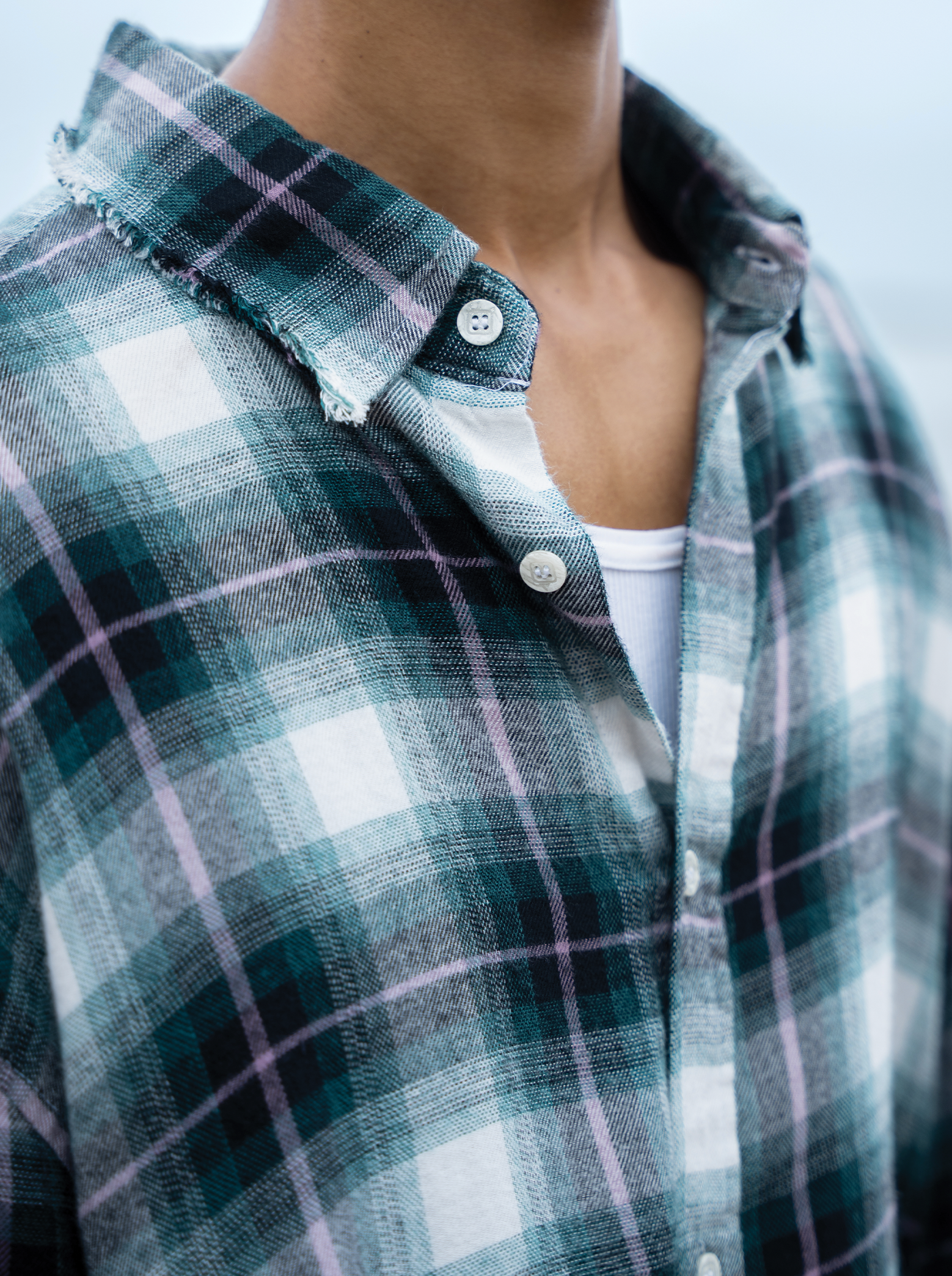 Frayed Flannel Green/White