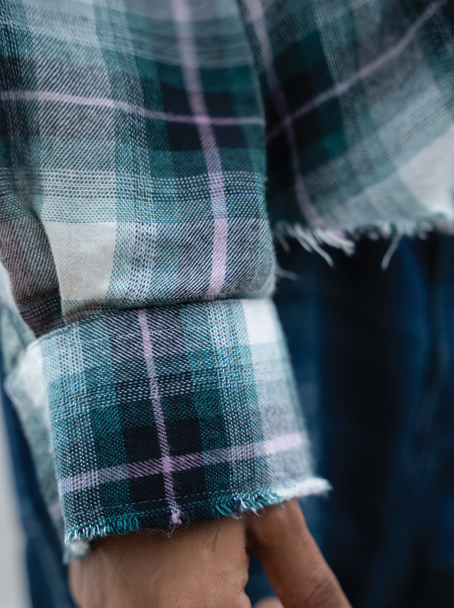 Frayed Flannel Green/White