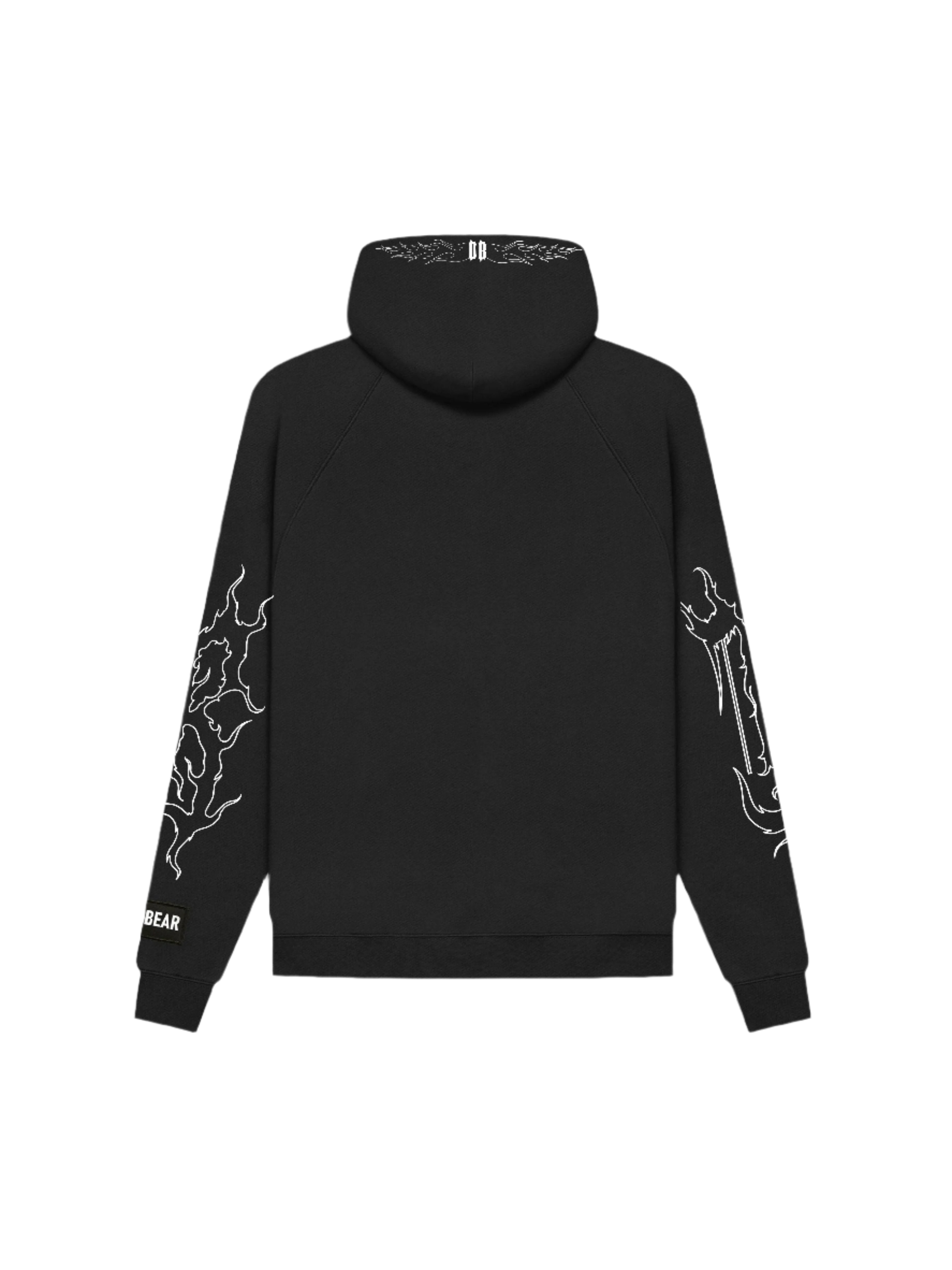 Flames Hoodie Black