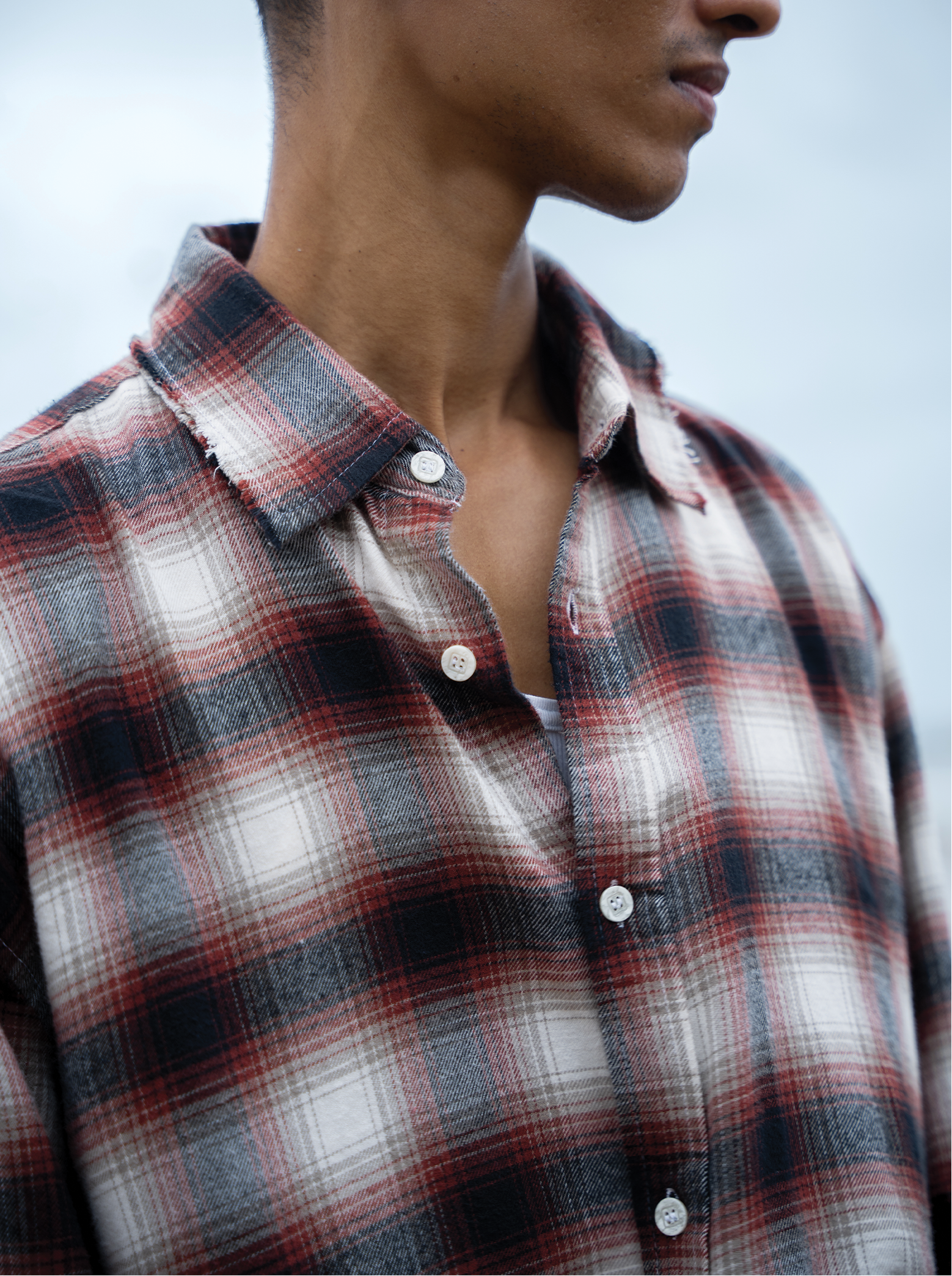 Frayed Flannel Red/White