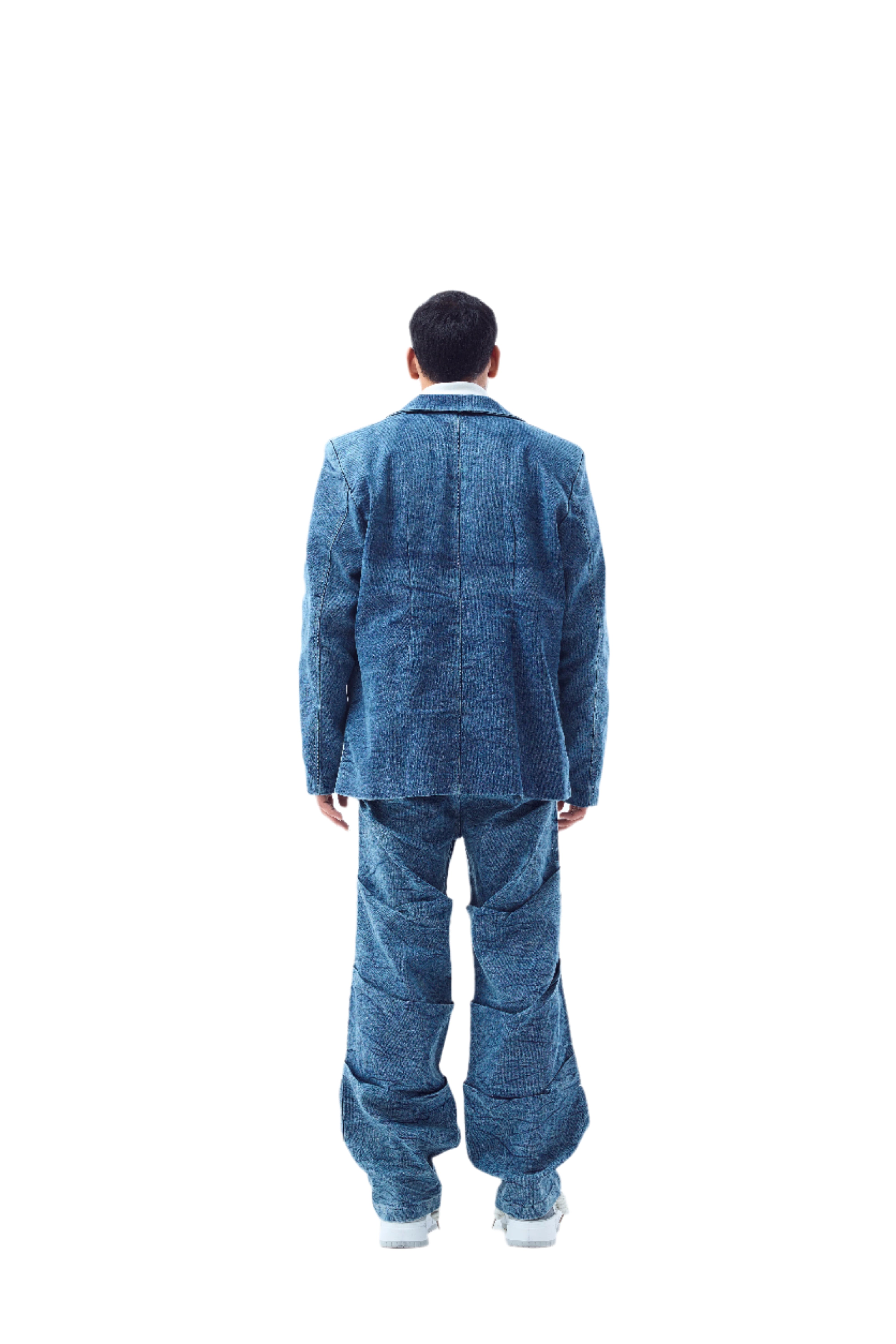 Stairway Patchwork Pants- Denim