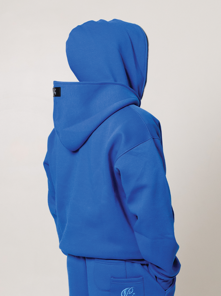 Double Hooded Zipper- Royal Blue