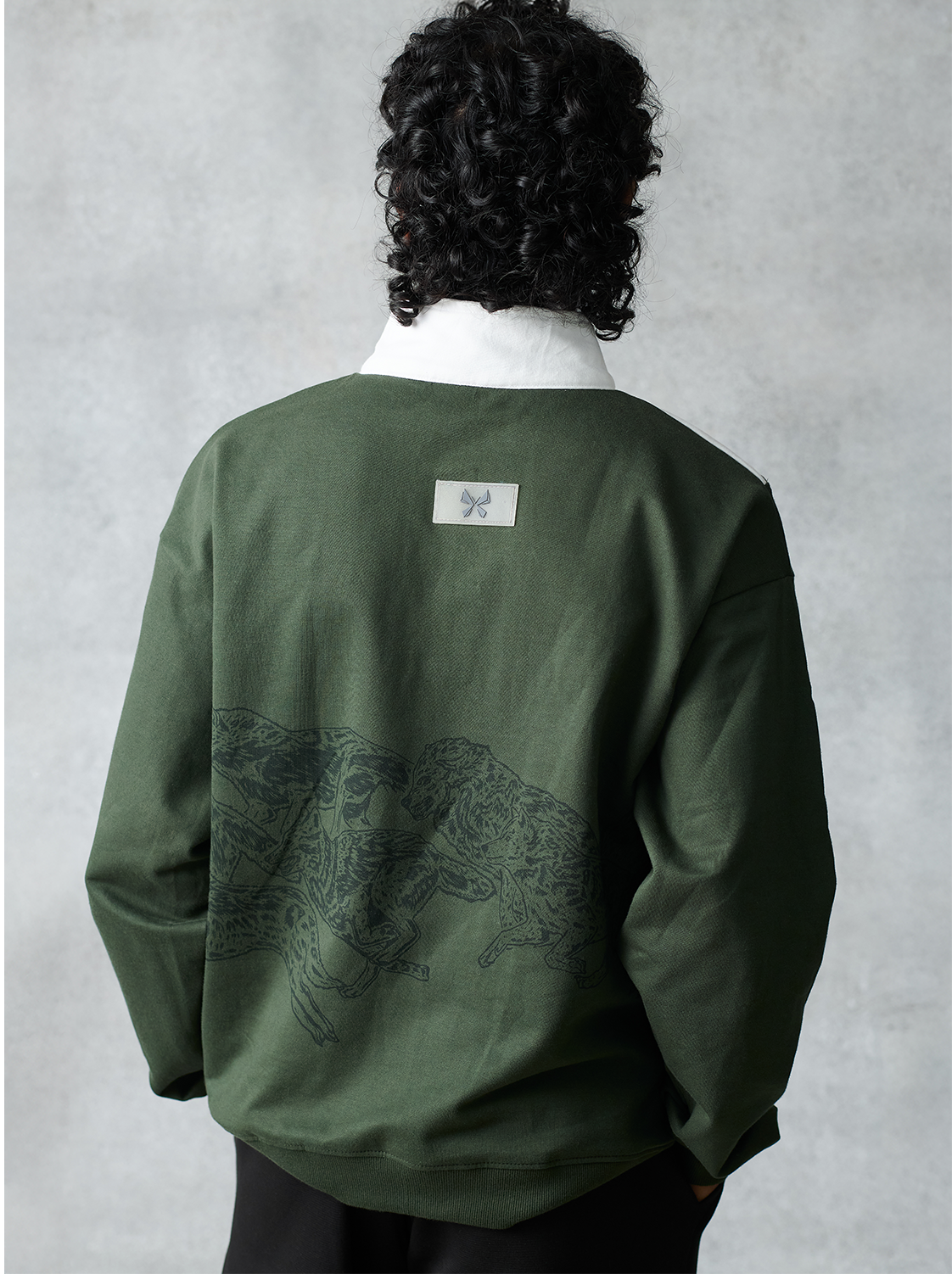 Patchwork Sweatshirt - Forest Green