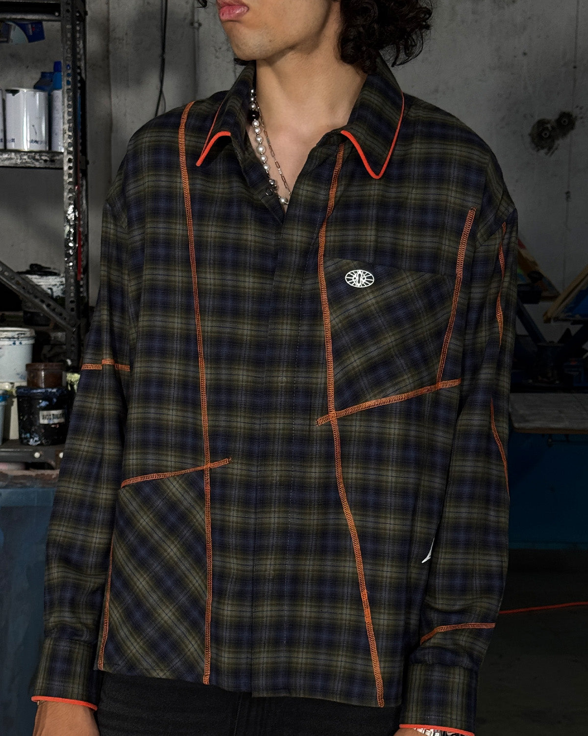 Chain Stitch Inverted Pockets - Plaid Halftone Flannel RTW