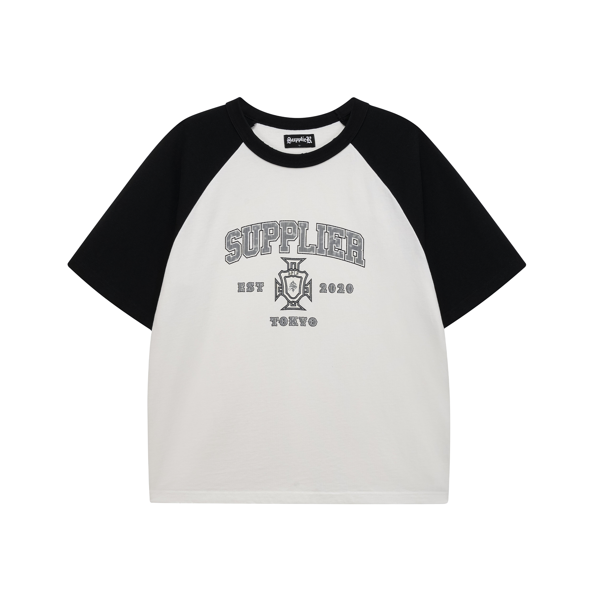 CROSS COLLEGE LOGO RAGLAN TEE