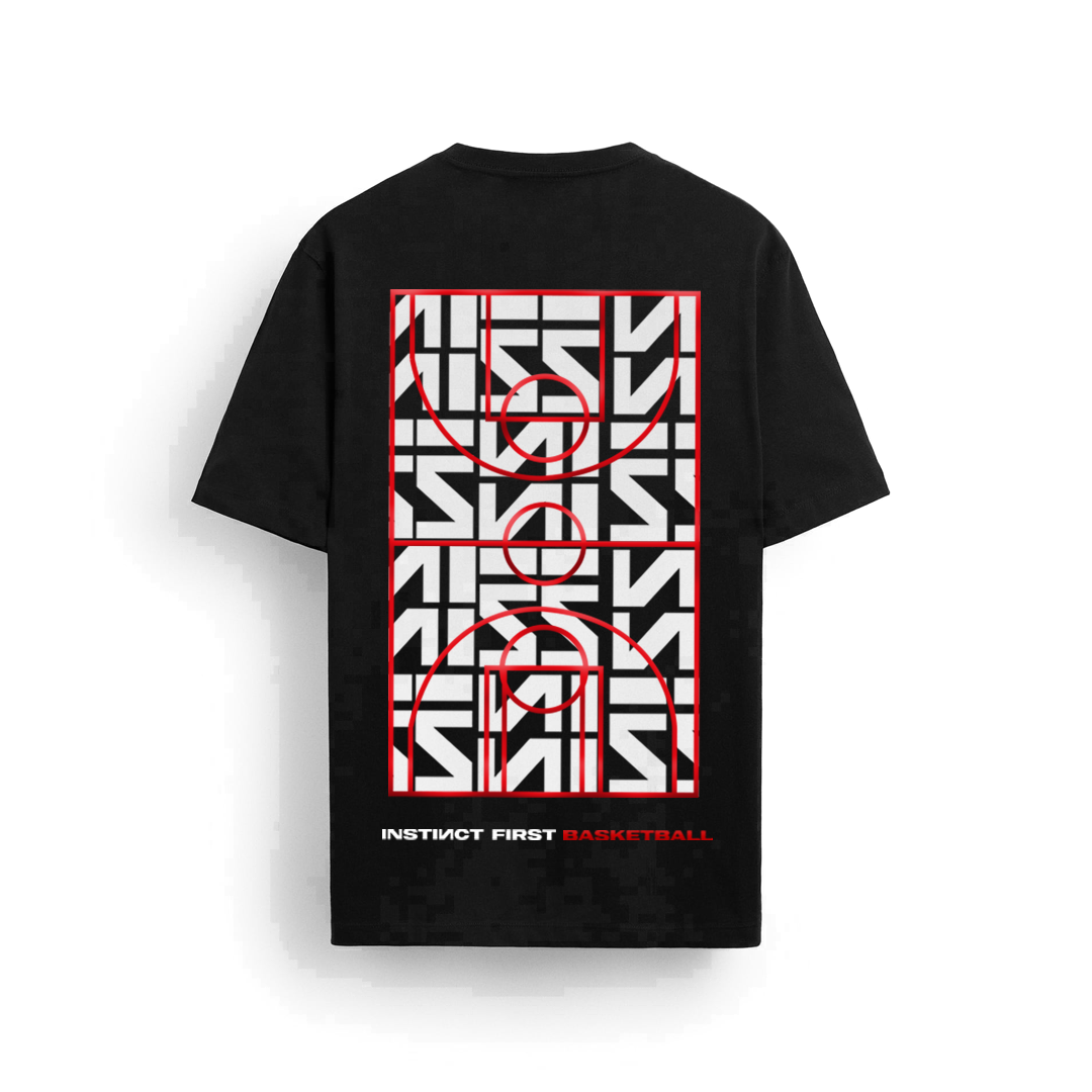 Basketball Court - Oversized T-shirt (Black)