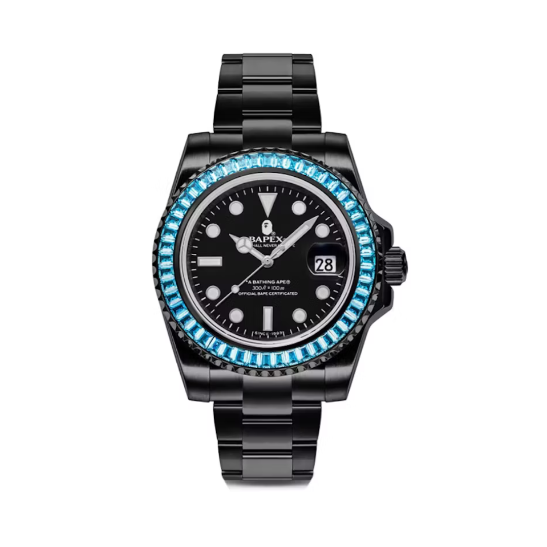 BAPE Type 1 BAPEX Crystal Stone Watch Green