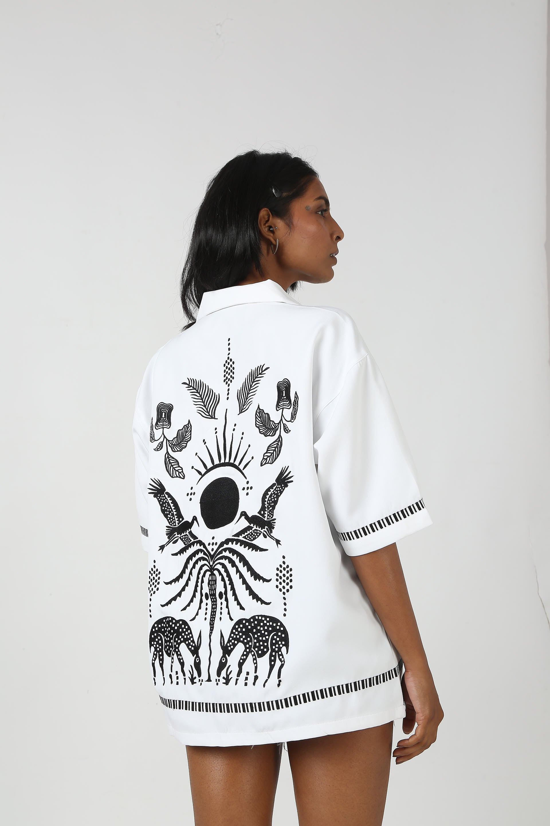 Sound of Silence White Bowling Shirt