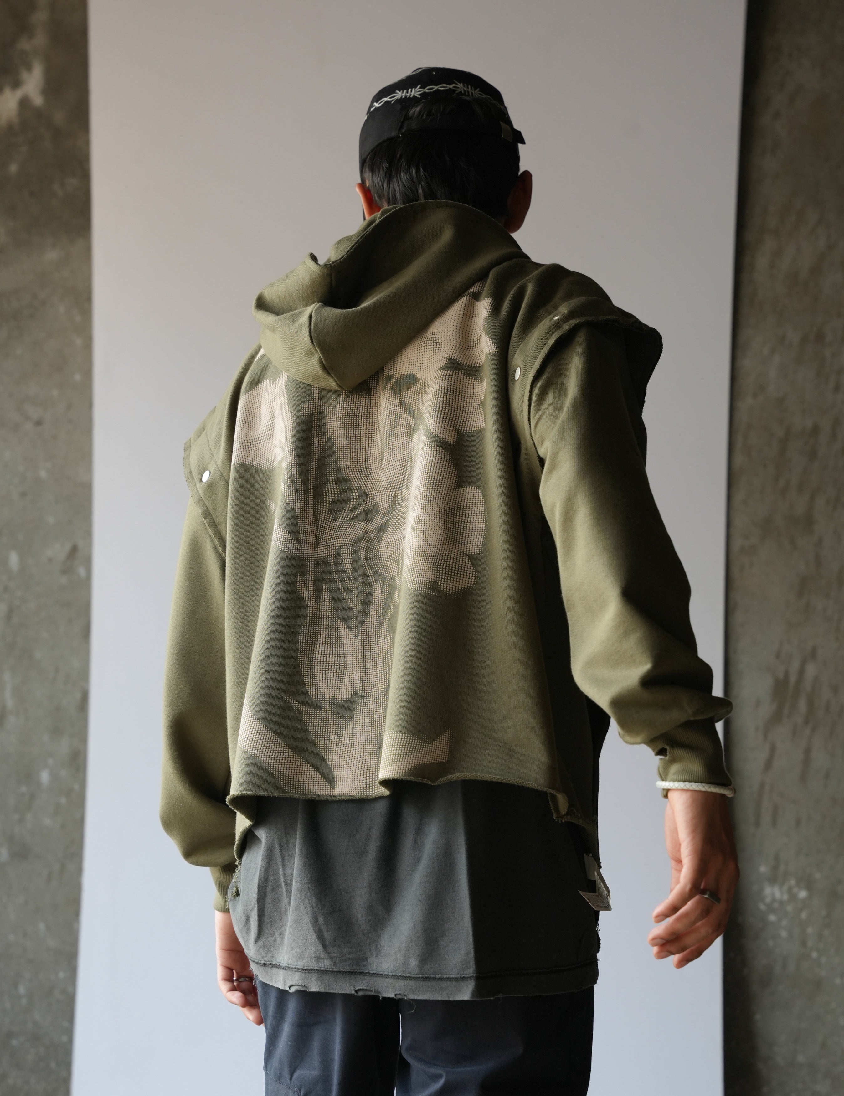 Print hoodie-Green - RTW